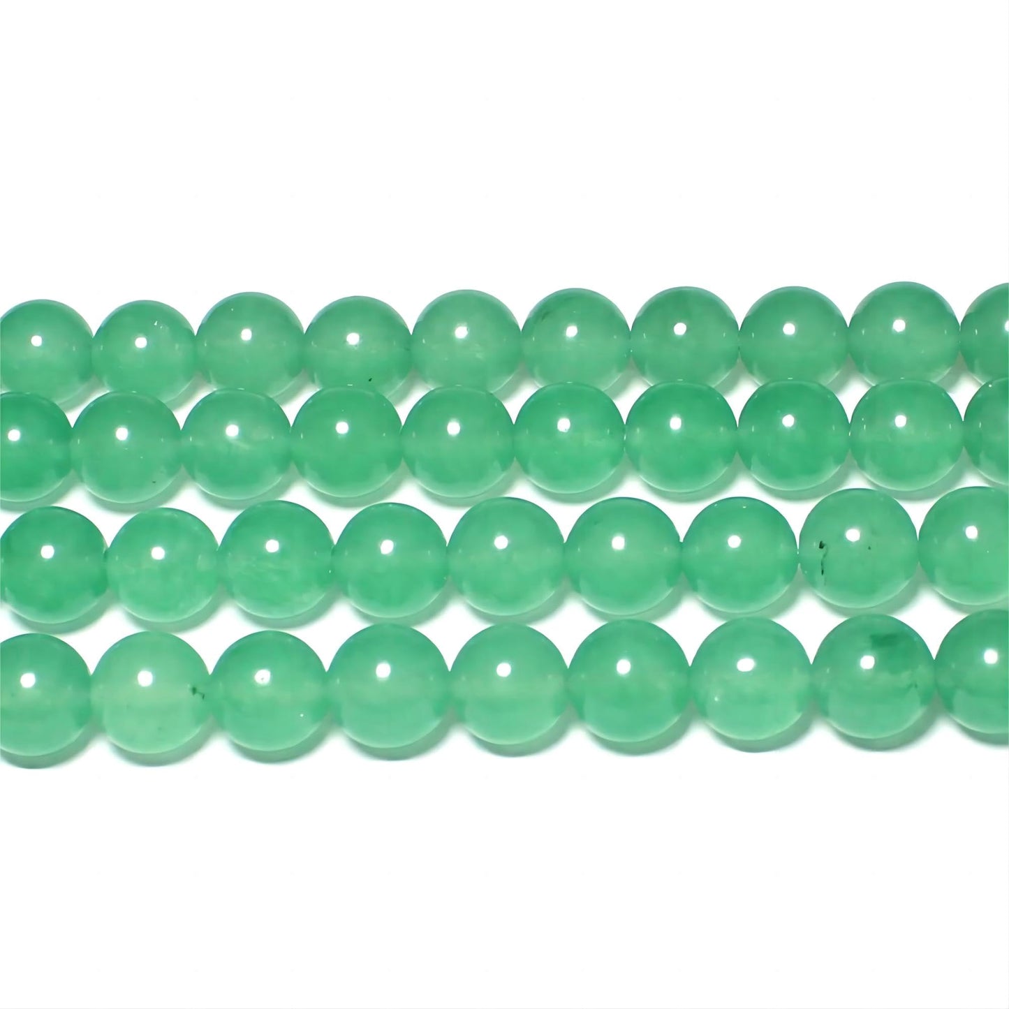 MJDCB Stone Beads 8mm 43pcs Round Aventurine Green Jade Loose Gemstone Bead Charms for Jewelry Making Bracelet Necklace Earring Pendant