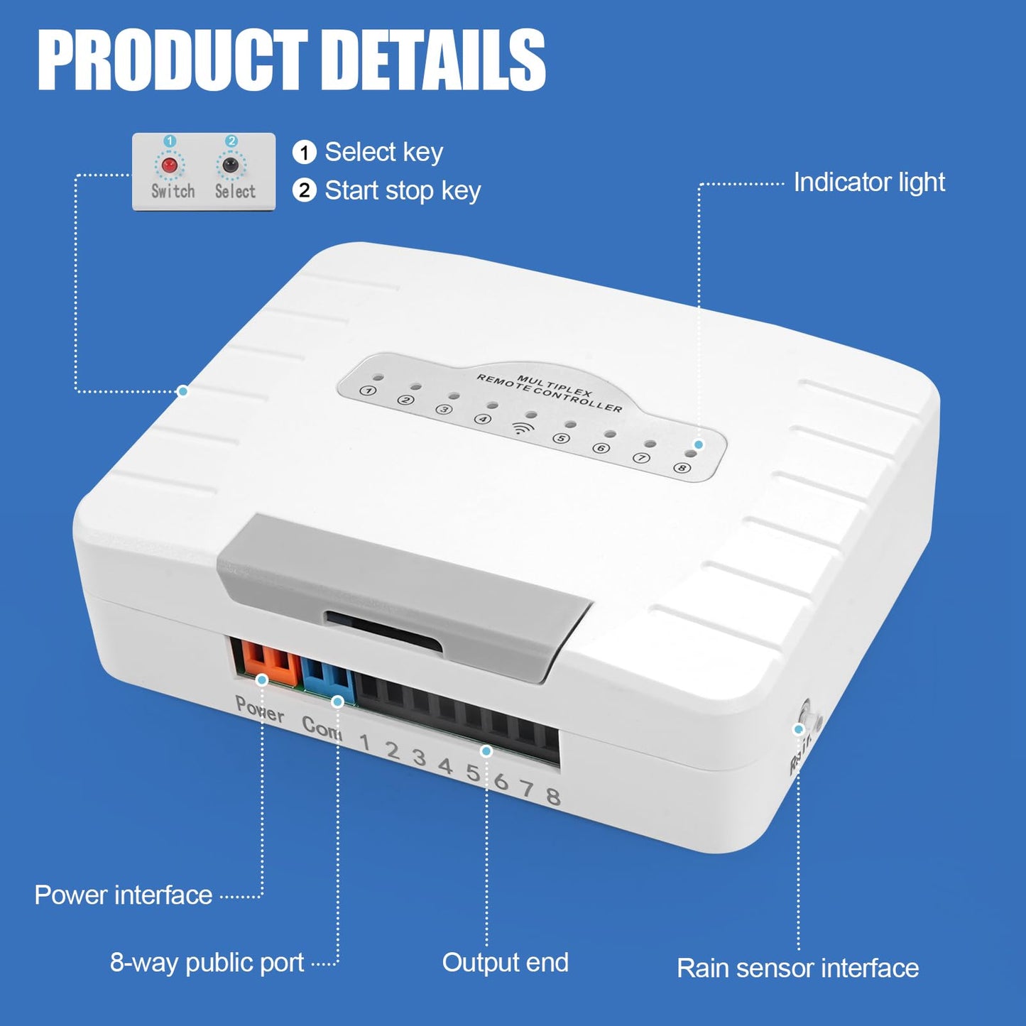 HRepair 8-Zone WiFi Smart Sprinkler Controller,Garden & Yard Smart Sprinkler Controller,Weather Intelligence,Customized Watering Schedules,App Enabled,Real-time Monitoring