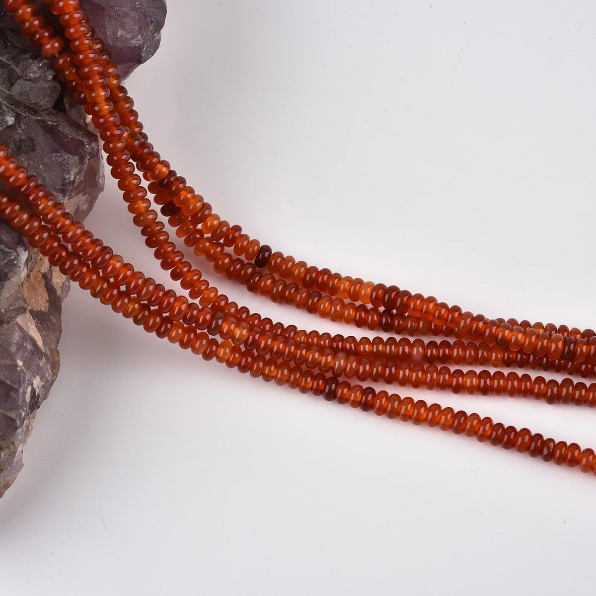 160pcs 4x2mm Natural Carnelian Disk Rondelle Spacer Natural Stone Red Agate Semi Precious Gemstone Loose Beads for Jewelry Making 15 Inch