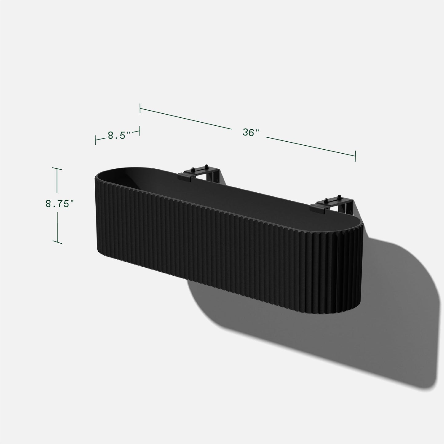 Veradek Demi Series Railing Planter - Hanging Planter Box for Windowsill/Balcony | Plastic-Stone Composite w/Railing Bracket | Modern Décor for Flowers
