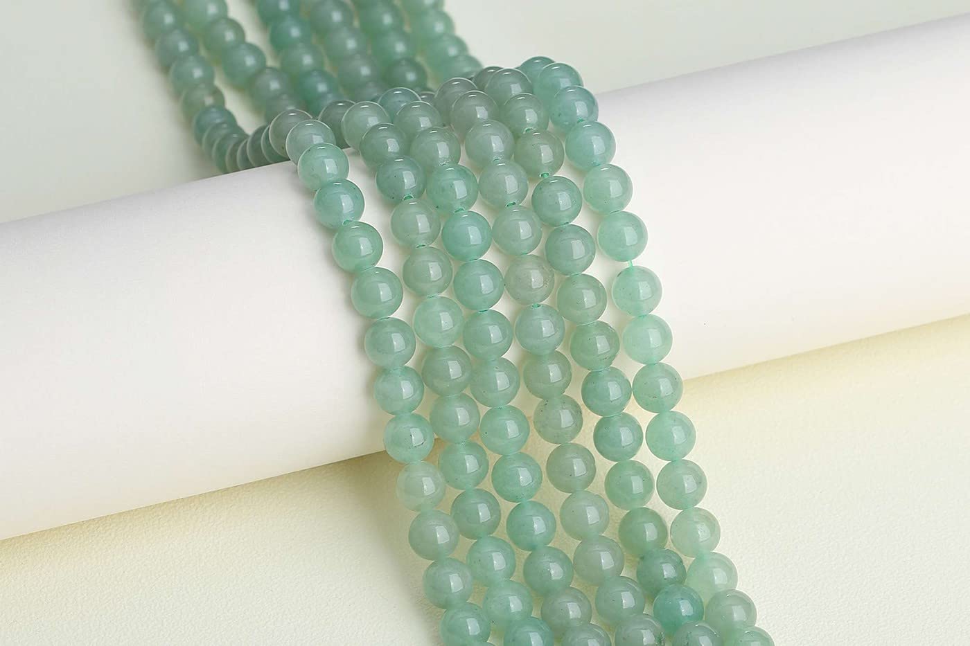 LAIDANLA Green Aventurine 8mm Natural Stone Beads Round Loose Gemstone for DIY Bracelet Necklace Earrings Jewelry Making Polishing Genuine Real Stone Beading 96PCS 2 Strand 32"
