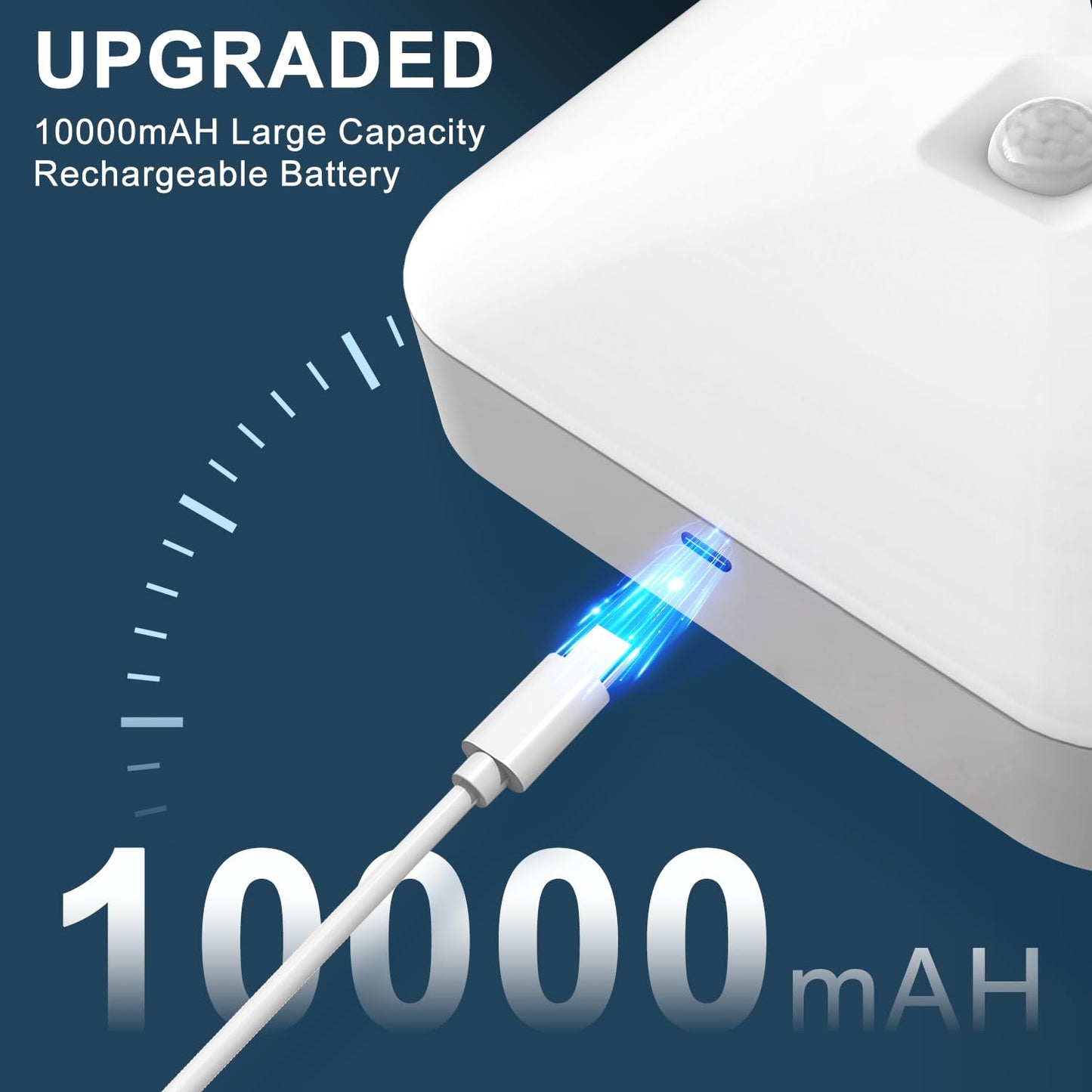 WhitePoplar Rechargeable Motion Sensor Closet Light, Rechargeable Battery Operated Ceiling Light Wireless, 500LM Wireless Motion Activated Light for Shower Stairs Hallway Pantry Porch Garage, 5000K