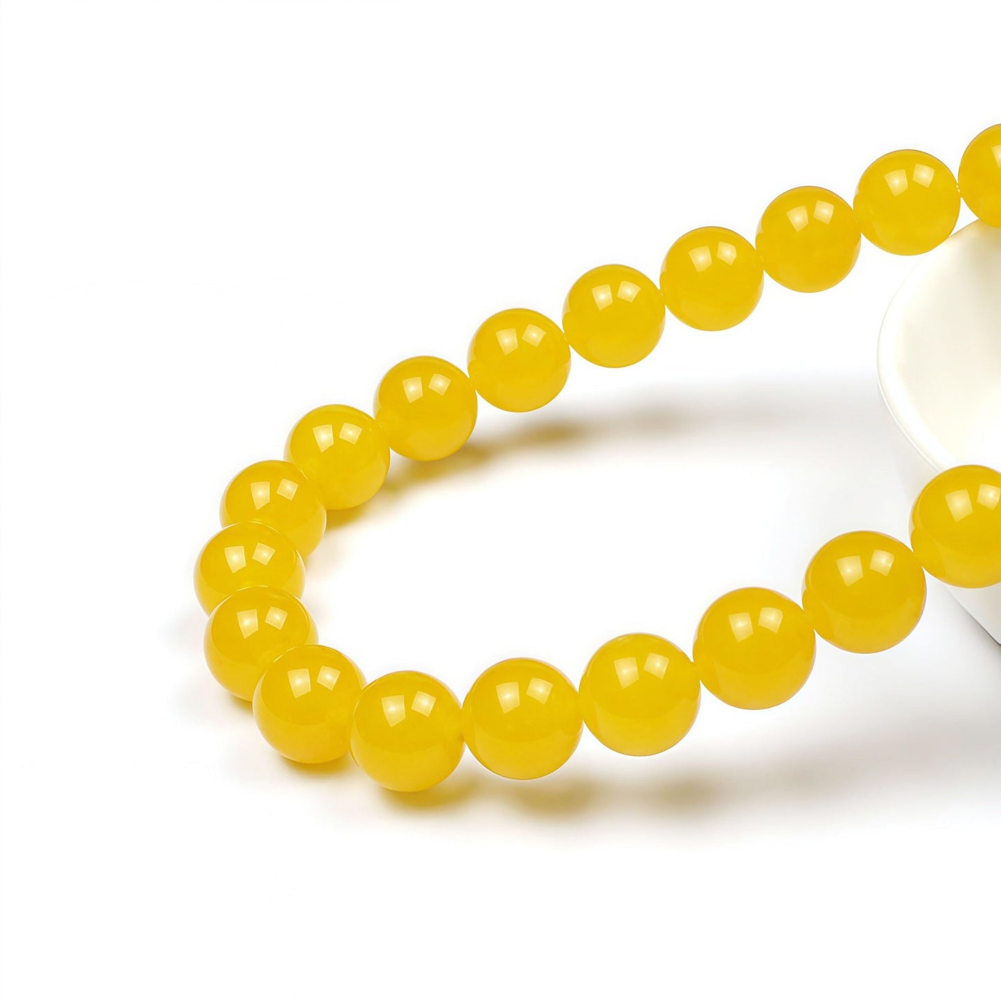 MJDCB Natural Yellow Jade Round Loose Beads for Jewelry Making DIY Bracelet Necklace (6mm)