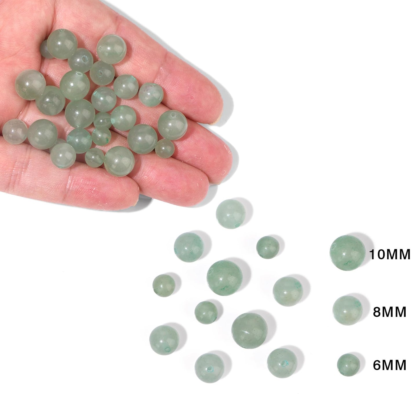 40pcs 10mm Natural Green Aventurine Gemstone Beads Healing Crystal Round Loose Stone Beads for Jewelry Making, Crystal Stone Beads for Bracelets Necklace Earrings Making