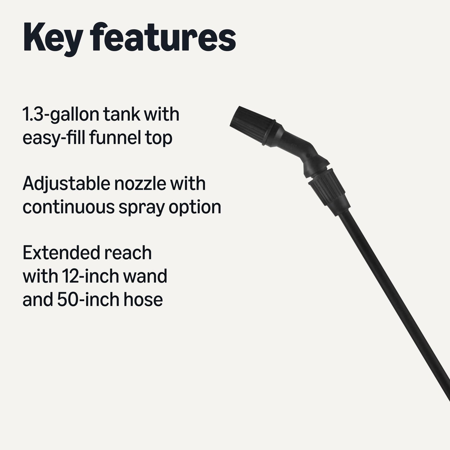 Amazon Basics Garden Sprayer for Gardens and Flower Beds, 1.3 Gallon (5L) Capacity with Extension Wand