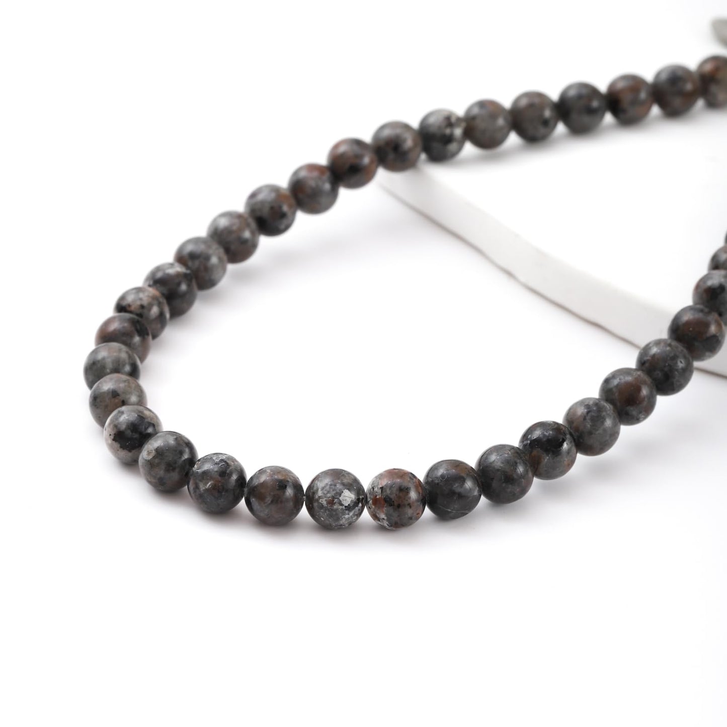 10mm 38pcs DIY Natural Black Labradorite Stone Beads Round Healing Crystal Gemstone Loose Beads for Jewelry Making Handmade Bracelet Necklace