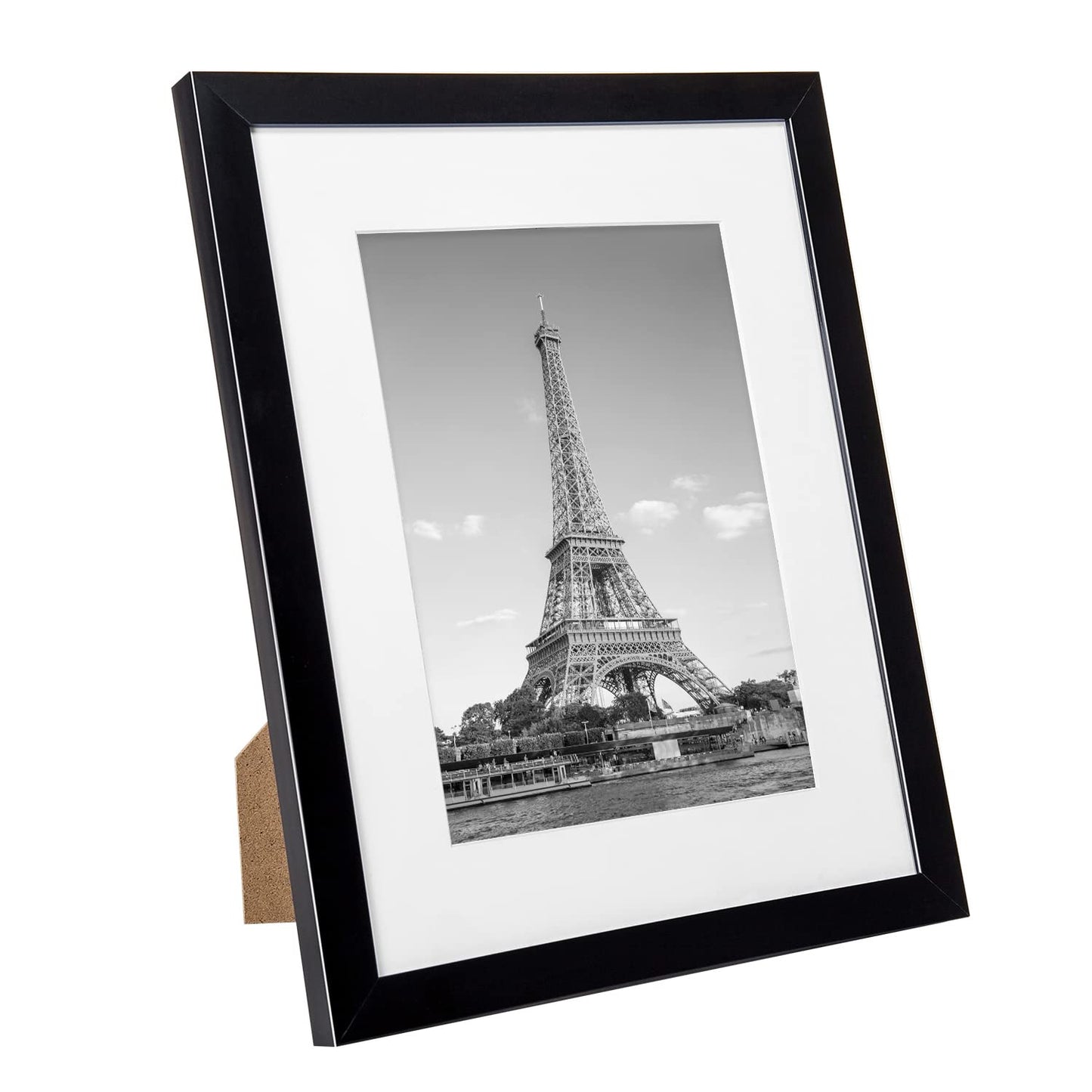 upsimples 8x10 Picture Frame Set of 10, Display Pictures 5x7 with Mat or 8x10 Without, Multi Photo Frames Collage for Wall or Tabletop Display, Black