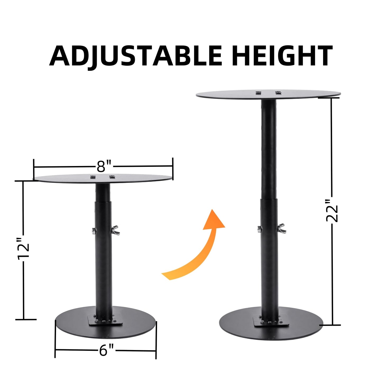 ZSHIGANMA Plant Risers for Inside Pots, Adjustable Height 12-22" Metal Planter Lift Inserts Fillers Risers for Indoor Outdoor Large Tall Taper Planter Flower Pot (6" Base,8" Top,Black)