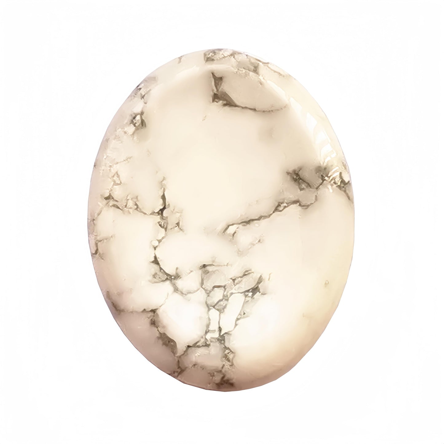 Bacatgem 1 Pcs Natural White Howlite Turquoise Crystal Thumb Worry Stone,Stress Relax Healing Reiki Crystal Pocket Palm Stones