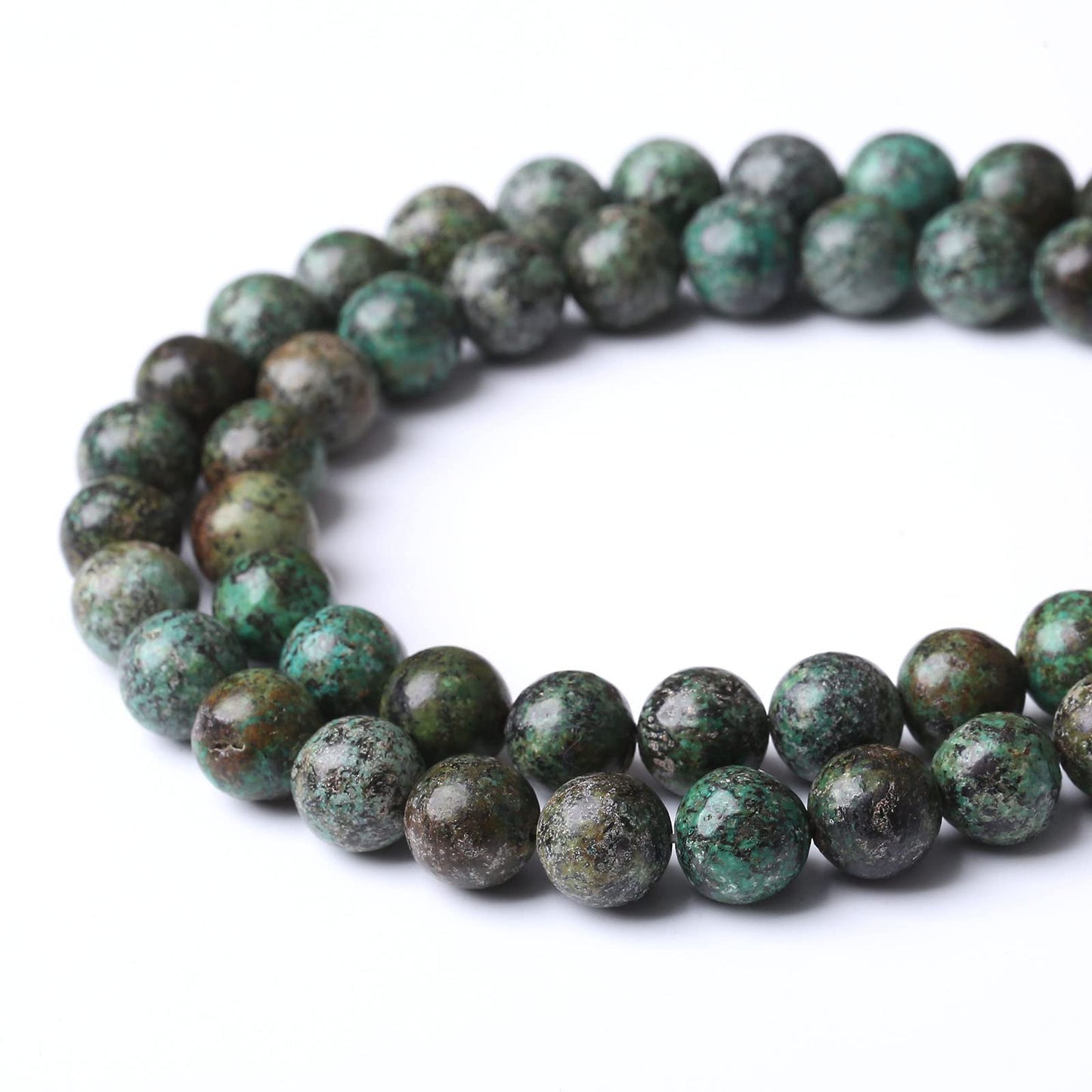 African Turquoises Stone Natural Stone Beads Gems Round Loose Beads Jewelry Making DIY Bracelet Necklace Accessory 1 Strand 60PCS 6MM 15"