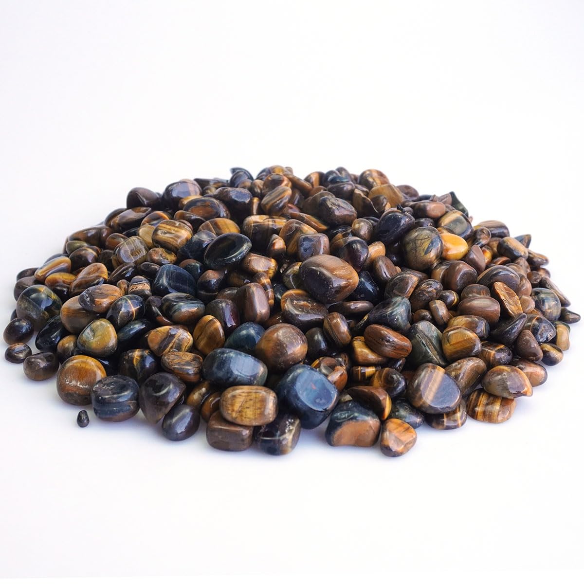 XMHOME 3 Pounds Bulk Tiger's Eye Tumbled Stones - Natural Polished Gemstones for Vase Filler, Jewelry Making, and Home Decoration
