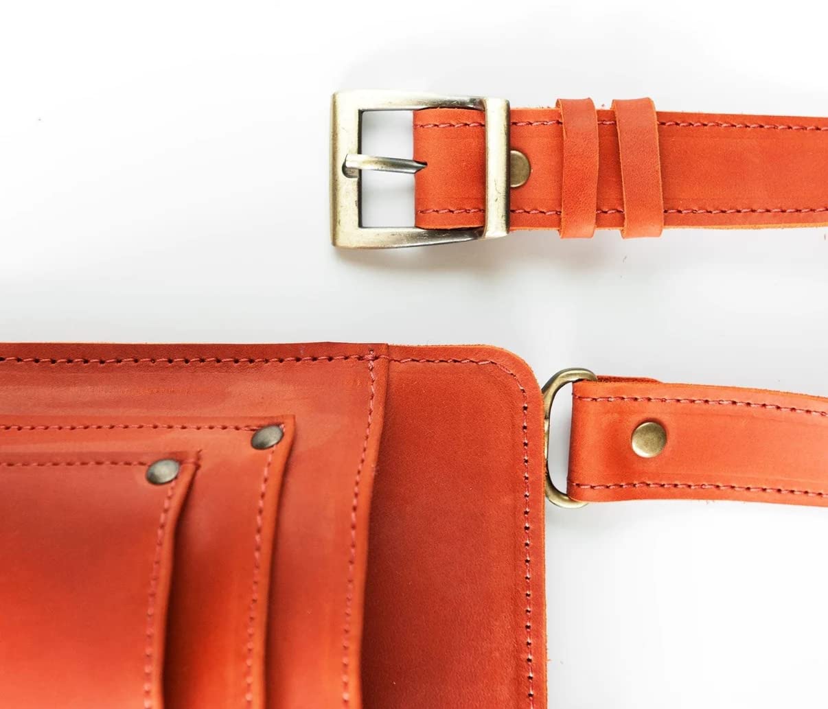 Leather Garden Tool Belt For Women - Orange Gardening Belt - Handmade Florist Tools - Gardner Belt - Best Gifts For Gardeners - Gardening Tool Belt - Florist Apron - Garden Belt For Women