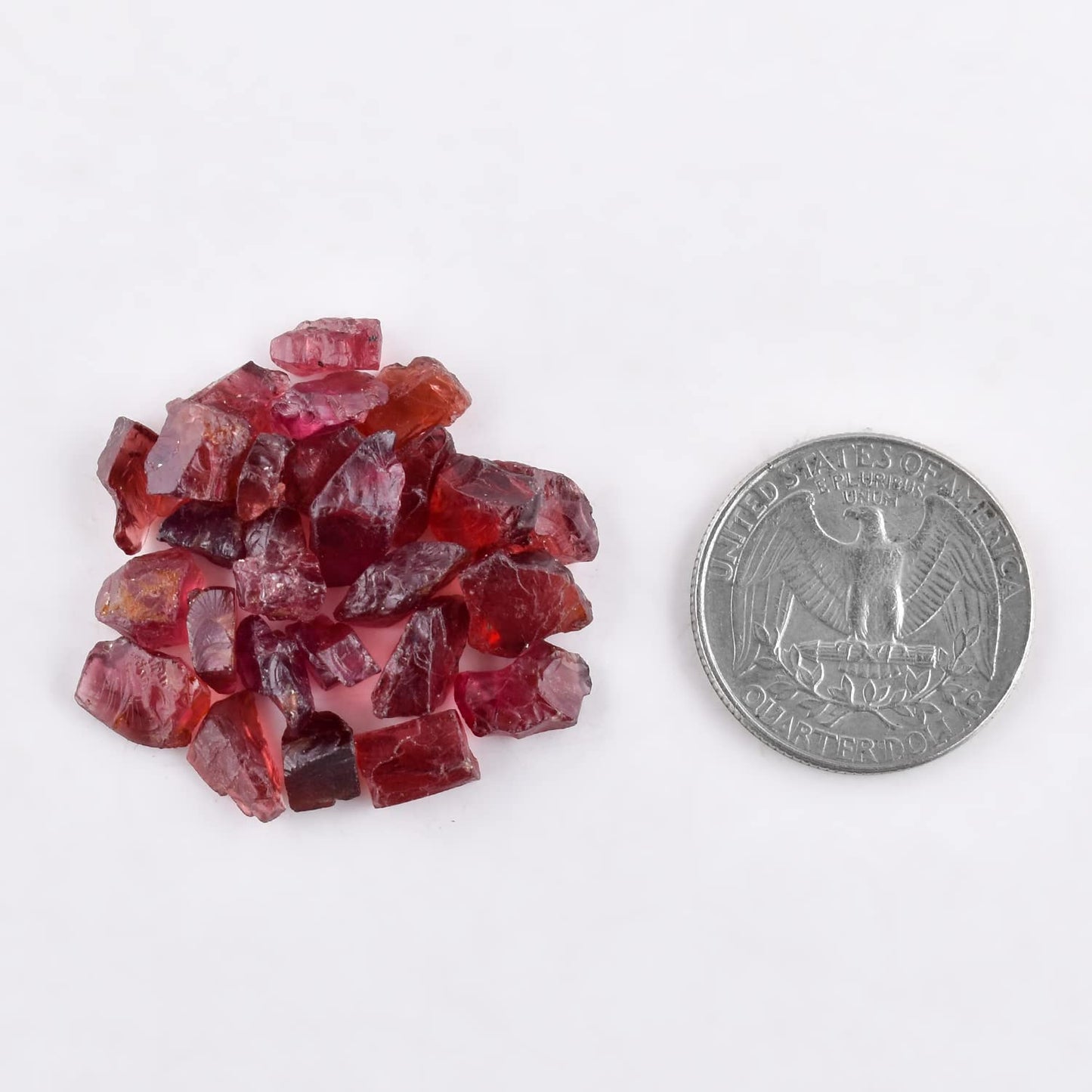 50 carats Natural Raw Red Garnet Gemstones Stone Rough Crystals, Jewelry Making Bulk Supply, Wire Wrapping, Wholesale Lot, Chakra Crystals January Birthstone DIY Loose Stones, 9 to 13mm, (7 to 8pcs)