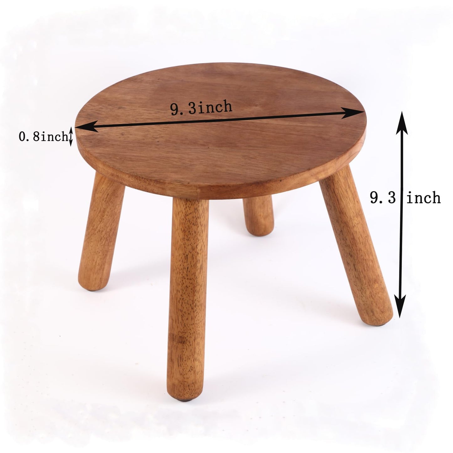 zaowofires Round Solid Wooden Step Stool， Garden Stool，9.3''H,Plant Stool ，Wood Legs Detachable for Plant Stand, Kitchen, Bathroom，Bedroom，Livingroom (Walnut, 9.3inch)