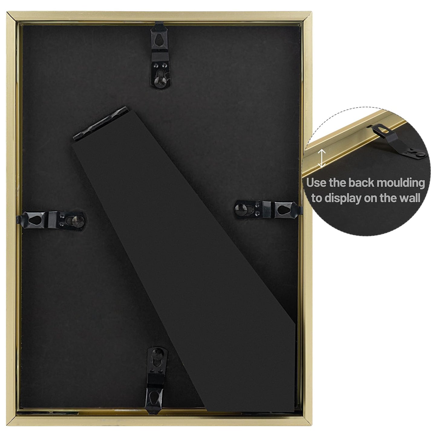 Golden State Art, Gold 5x7 Aluminum Picture Frame - Display Photos 4x6 with Mat or 5x7 inch Without Mat - Shatter-Resistant Glass Metal Photo Frame for Wall or Tabletop Display (2 Pack)
