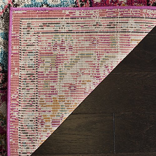 SAFAVIEH Monaco Collection Area Rug - 3' x 5', Pink & Multi, Non-Shedding & Easy to Clean, Distressed Medallion Design, Ideal for Living Room, Bedroom, Dining Space (MNC243D)