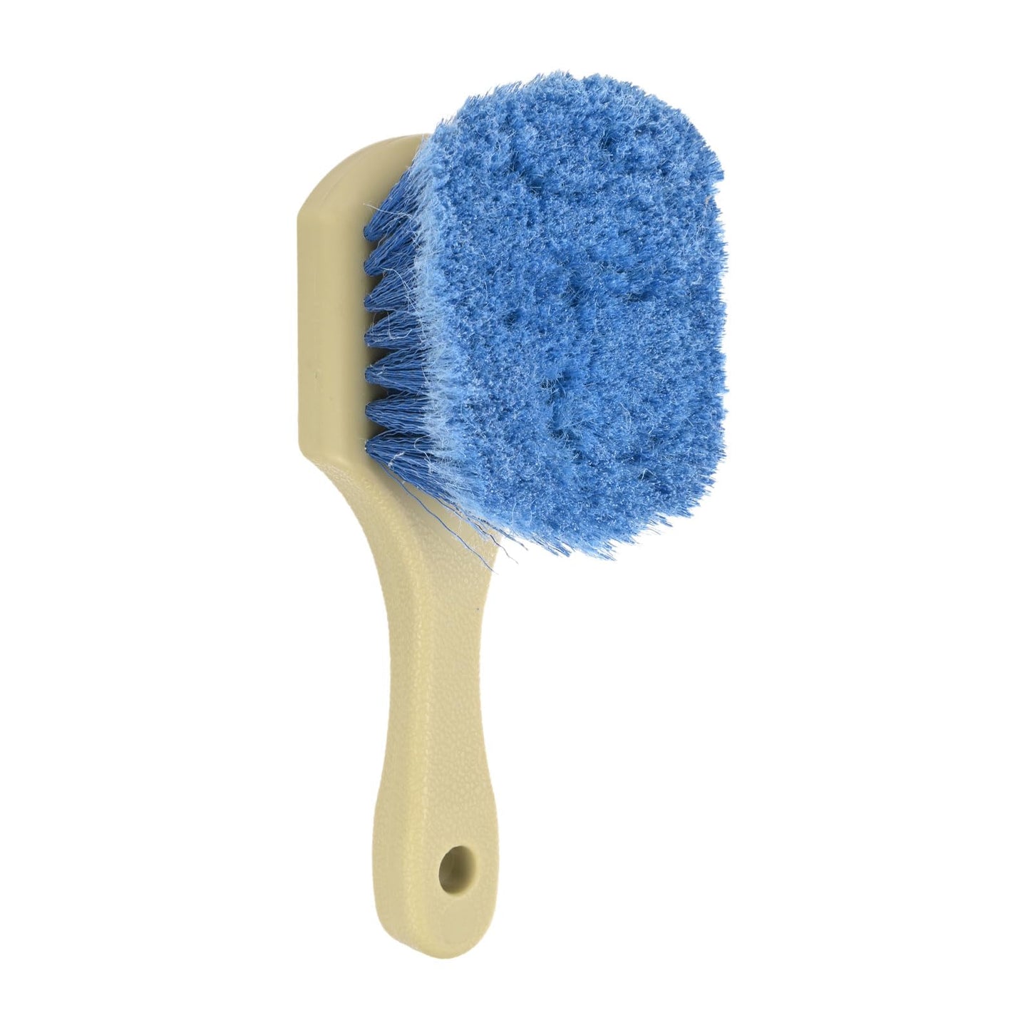 M METERXITY 1-Pack Bird Bath Cleaning Brush, 8.7" Plastic Bird Bath Cleaner with Ergonomic Handle for Fountain/Feeder/Outdoor Cleaning, Utility Hard Stiff Bristle Scrub [Beige Handle, Blue]