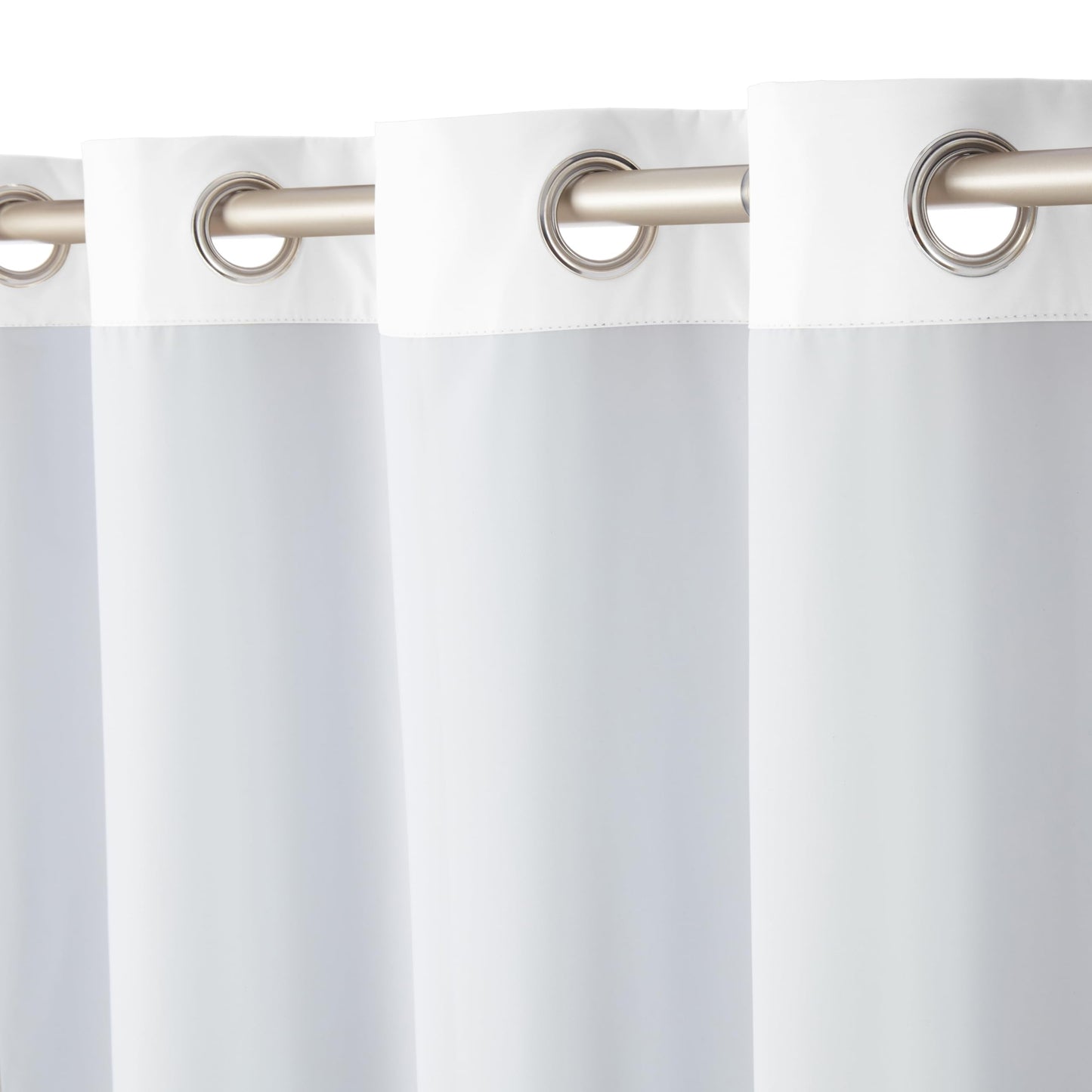 Amazon Basics Room Darkening Blackout Window Curtains 2 Panels with Grommets, for Living Room and Bedroom, 52 x 84 inches, White