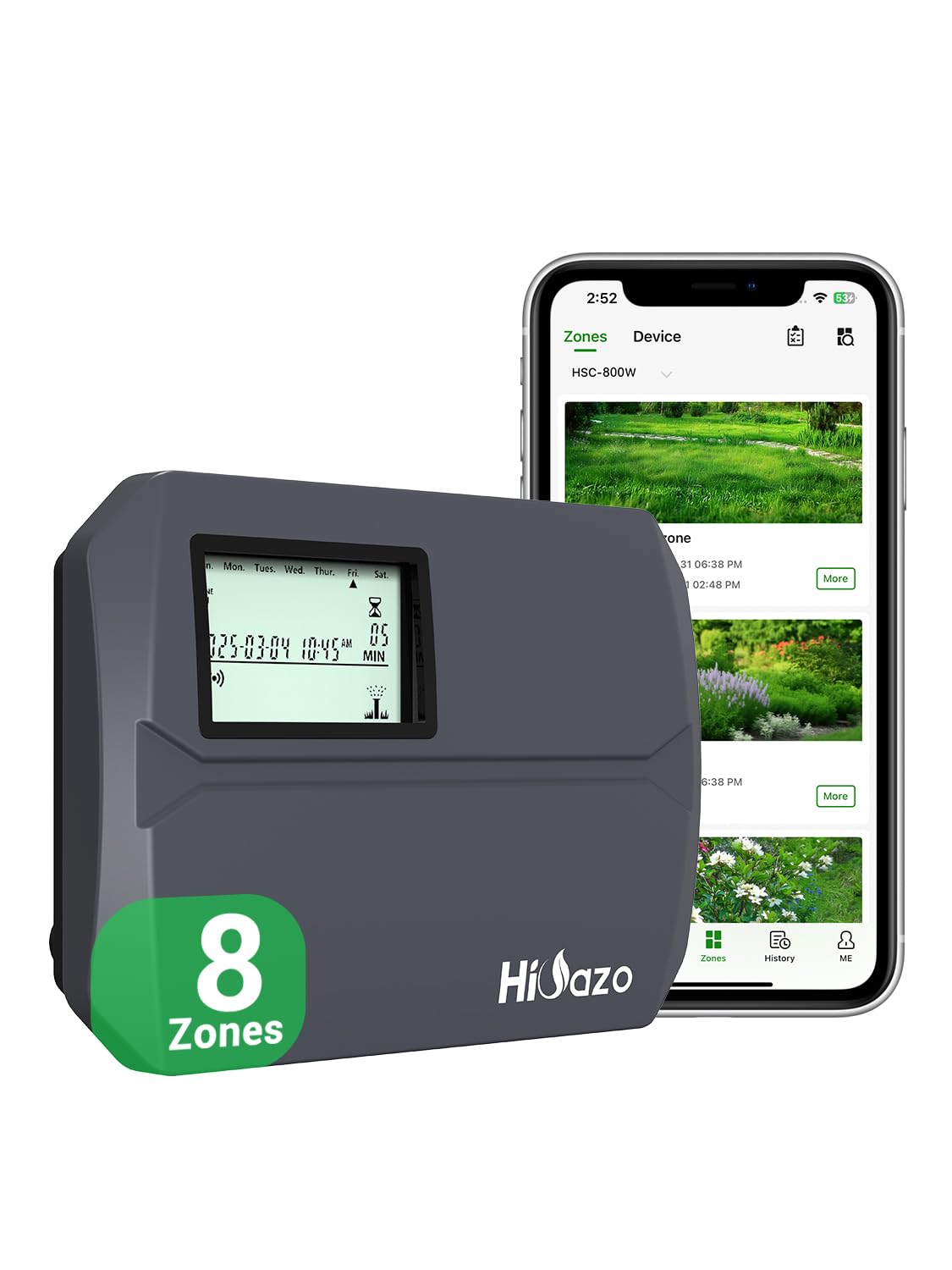 HiOazo Smart Sprinkler Controller WiFi, 8 Zone Irrigation Controller Indoor with Automatic Weather-Based Watering (2025 New Version)