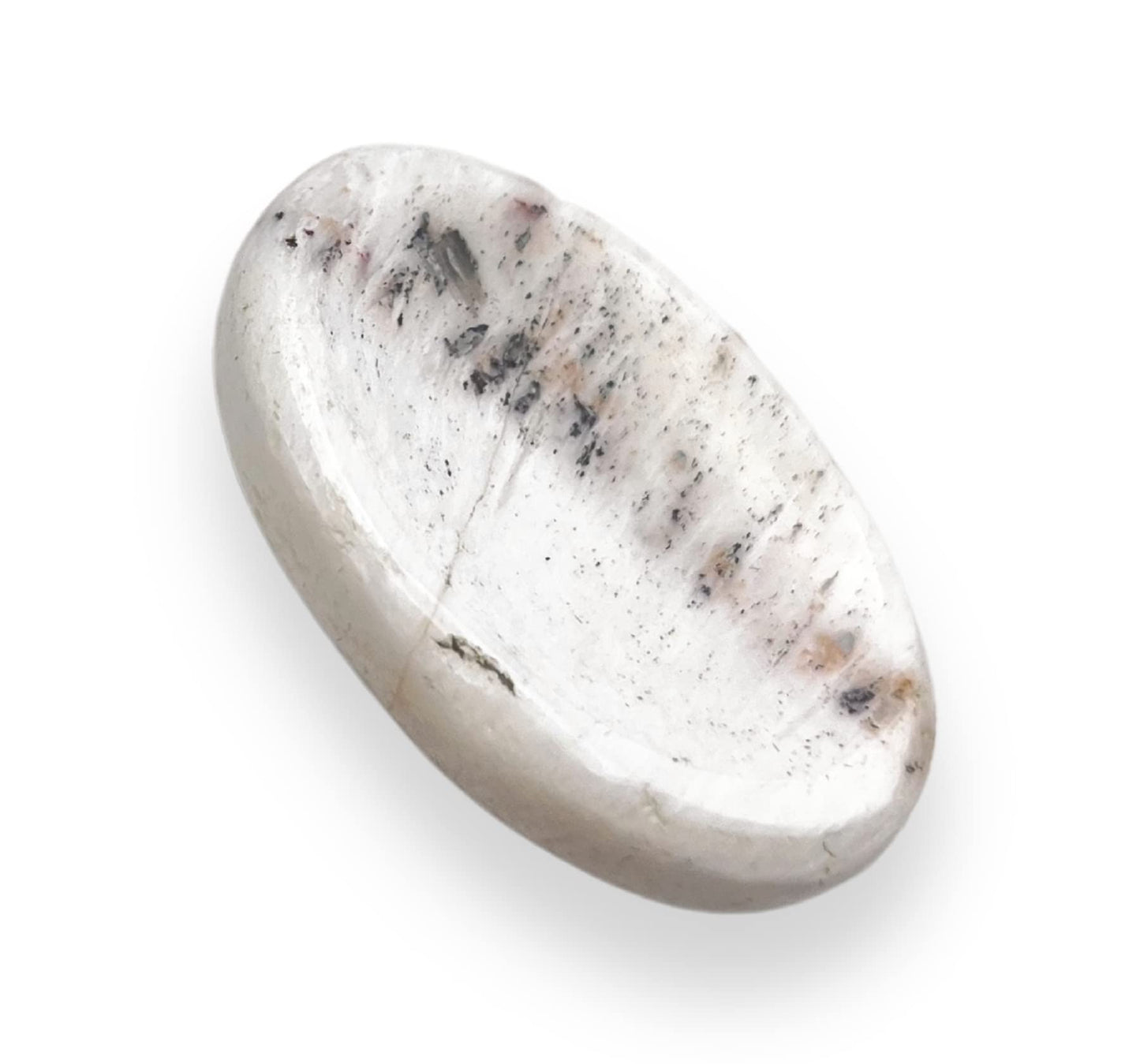 GEMSCITE Scolecite Thumb Worry Stones Metaphysical Gemstone Crystal Healing Reiki Men Women Gift Feng Shui Positive Energy Love Wellness Palm Stones Wicca Powerful