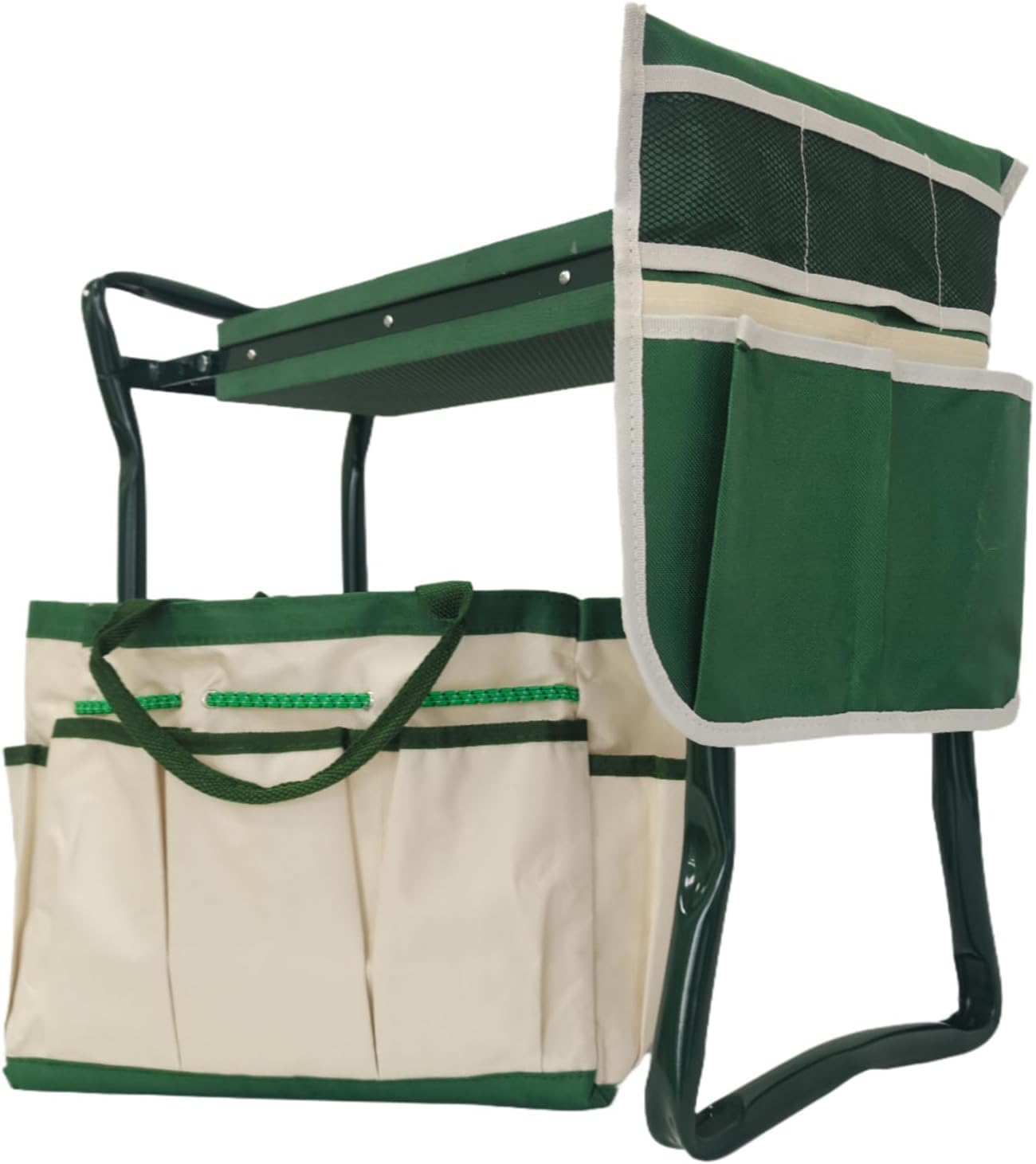 CNHZ FLOURISH Garden Kneeler and Seat Heavy Duty - Foldable Kneeling Stool with Large Tool Pouch & Storage Bag, Space-Saving, Ideal Gift for Gardeners, Seniors & Parents