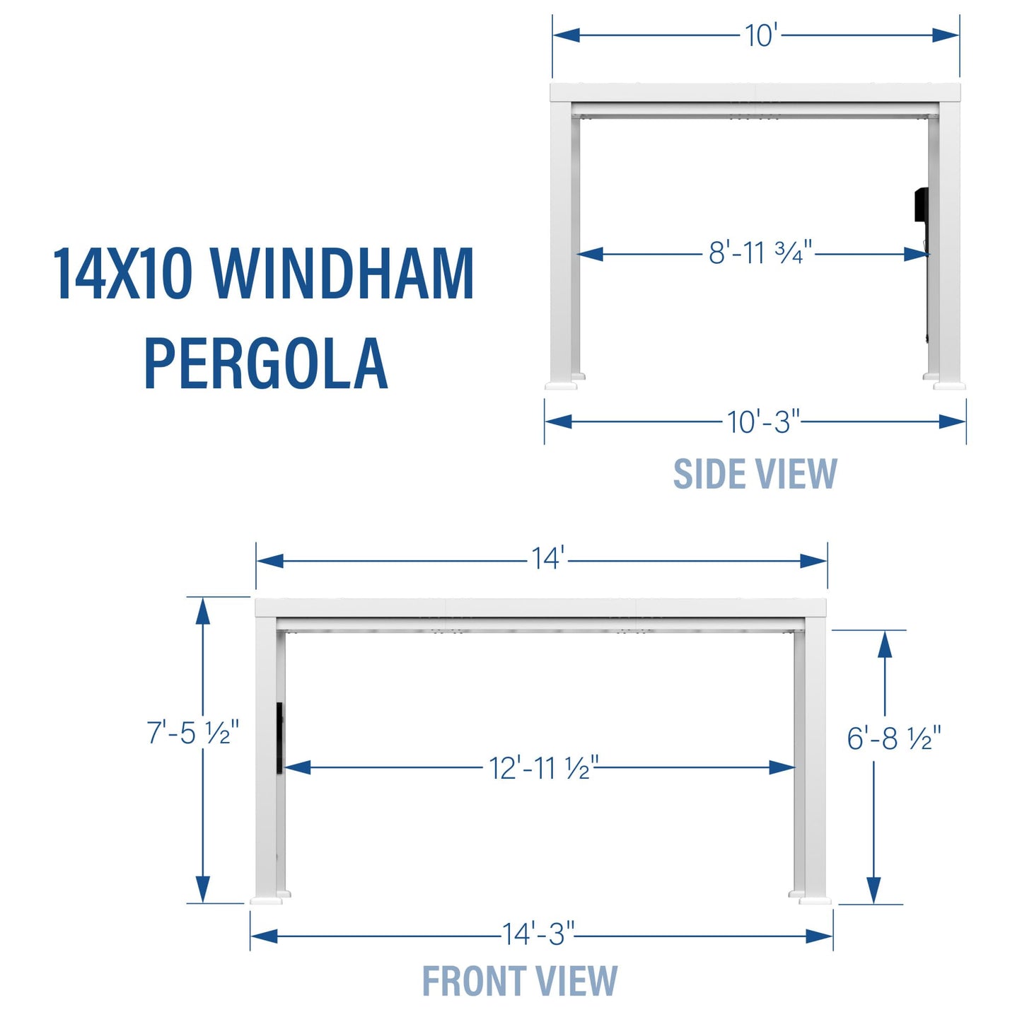 Backyard Discovery Windham 14' x 10' Modern Galvanized Steel Pergola Kit with Shade Sail Canopy, All-Season Durability, PowerPort, High-Wind Rating for Outdoor Patio, Garden, Deck, Entertaining
