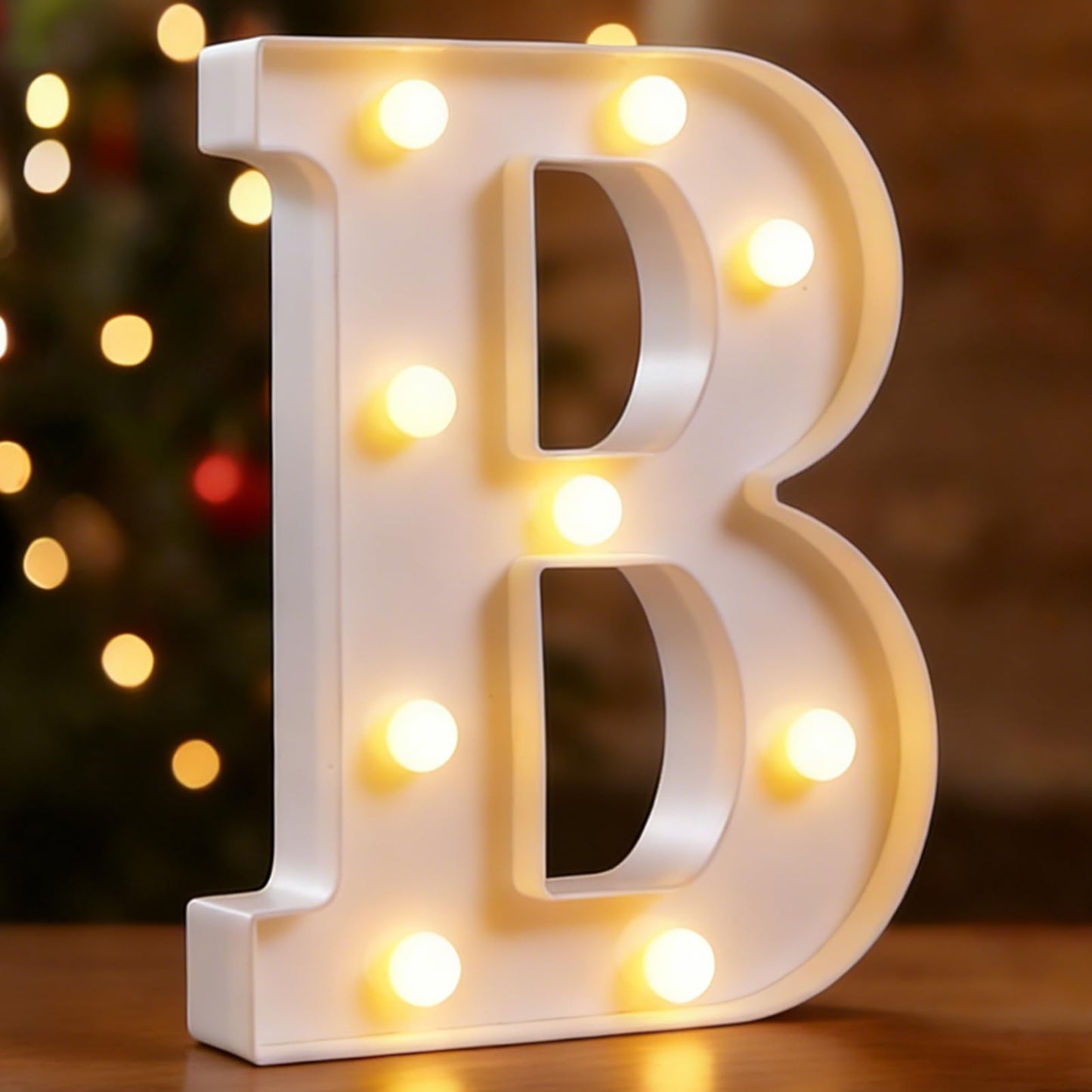 DyingSwan Small Led Marquee Letters, Light Up Letters, 8.58 Inch Led Letter Lights, Battery Powered Lighted Sign for Table, Party, Birthday, Christmas Decor (Letter B)