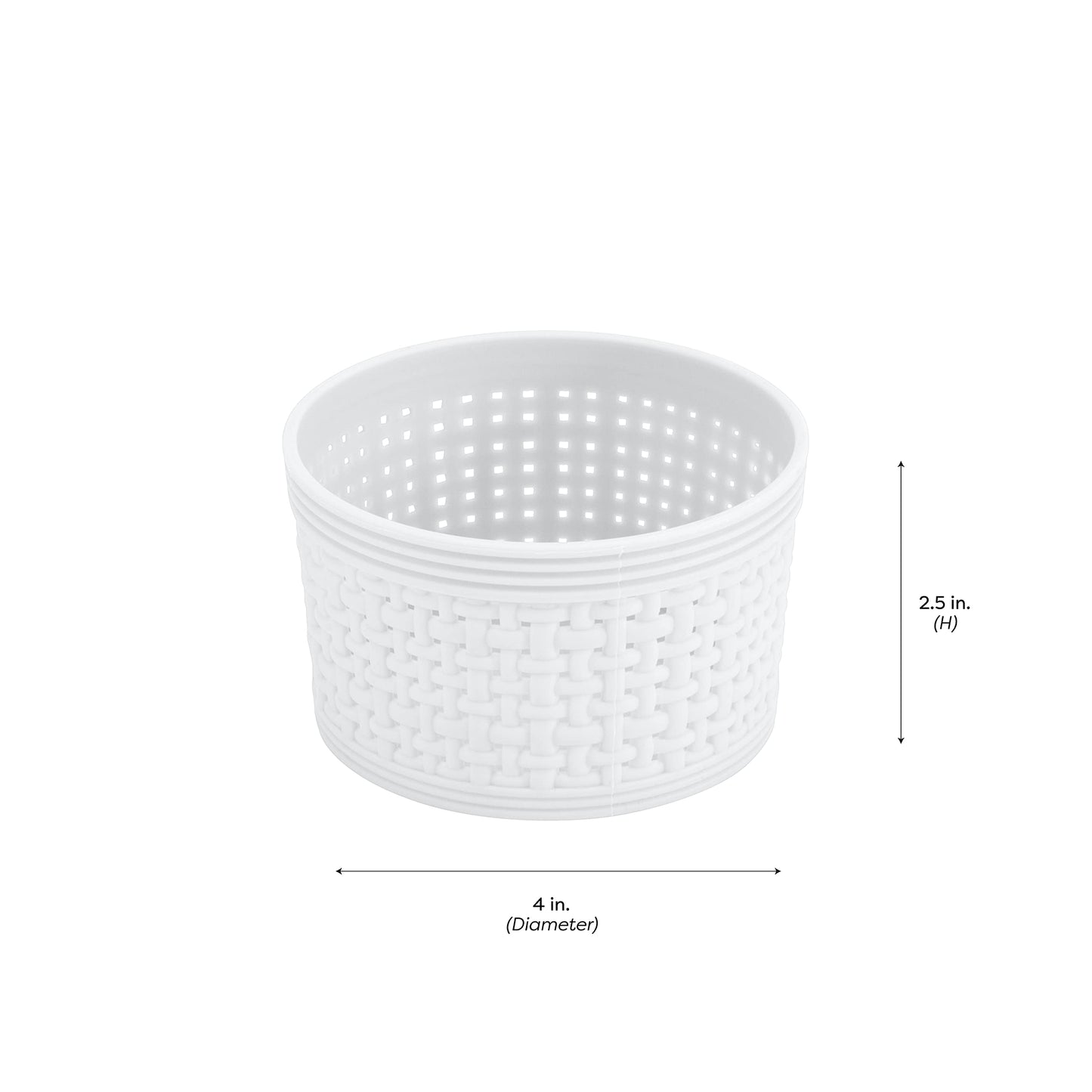 Simplify 6 Piece Organizing Set | Multiple Size Bins | Multipurpose | Office | Desk | Dorm | Bathroom | Storage Basket | Small Items | Accessories | White