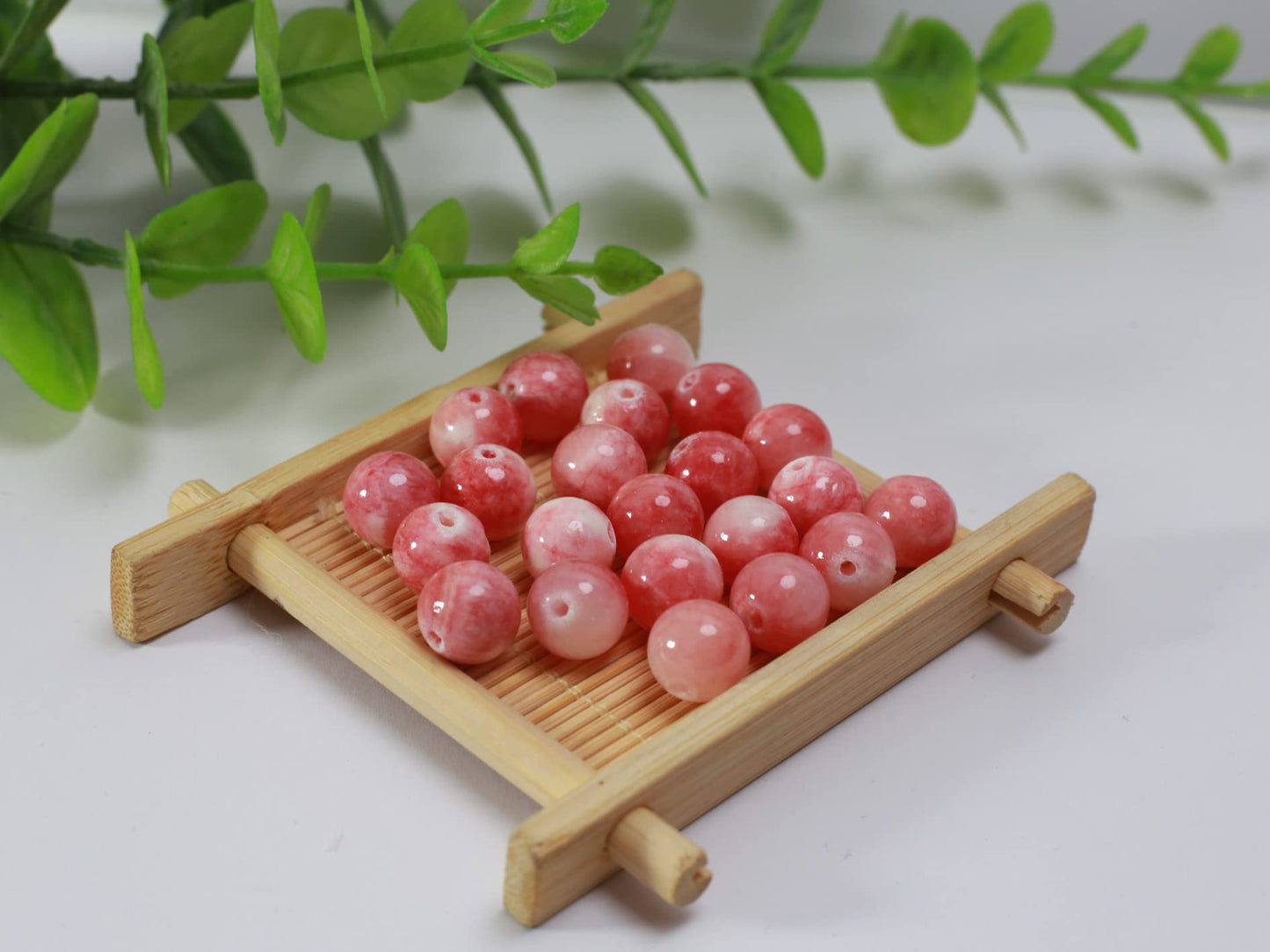 ZHFMLY 10mm Natural Persian Jade Beads, Red Colorful Dyed Healing Crystal Round Loose Stone Beads for Jewelry Making, DIY Bracelets Necklaces, Chakra Energy Craft Supplies One Strand