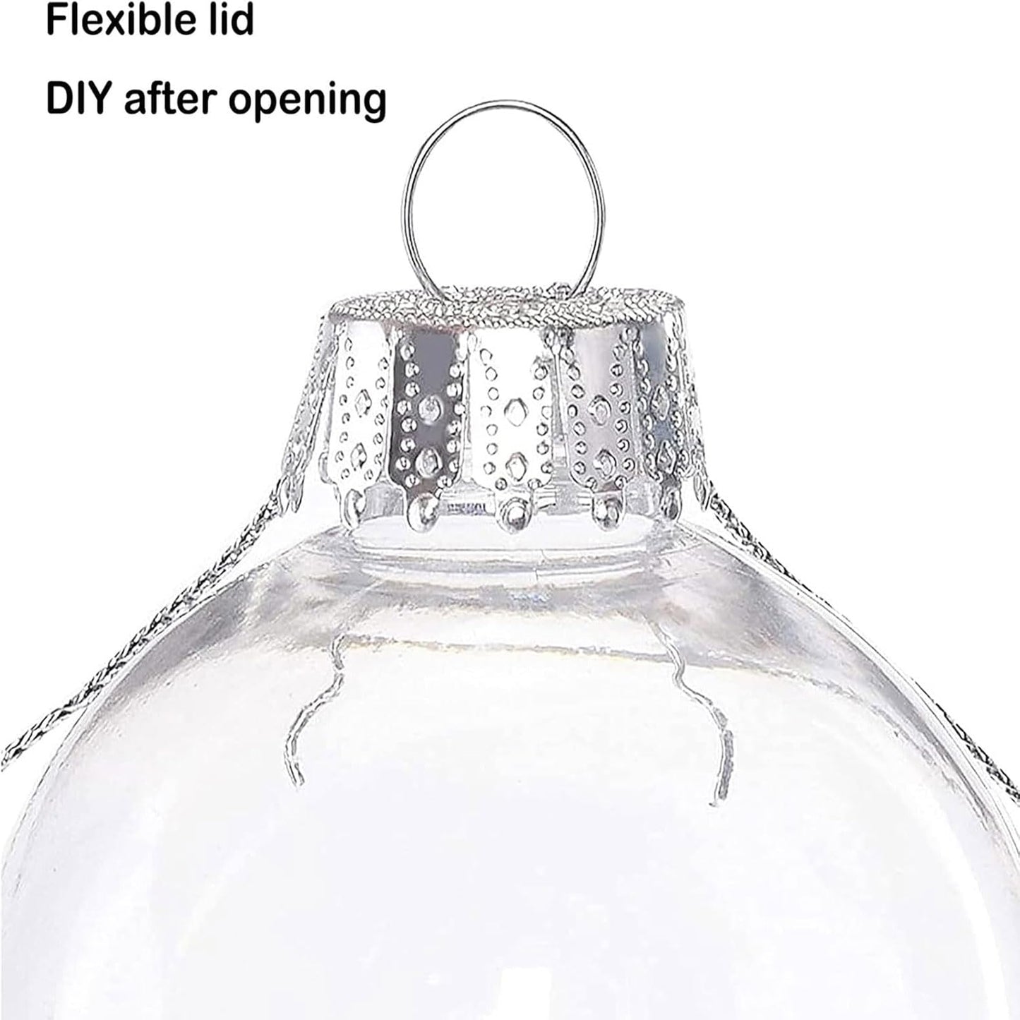 12 Pcs Christmas Ball Ornaments,3.15" DIY Clear Plastic Fillable Ornament Balls Flat Sphere Hanging Ornament Set for Christmas Tree, Halloween and Wedding Birthday Party Decorations (80mm)