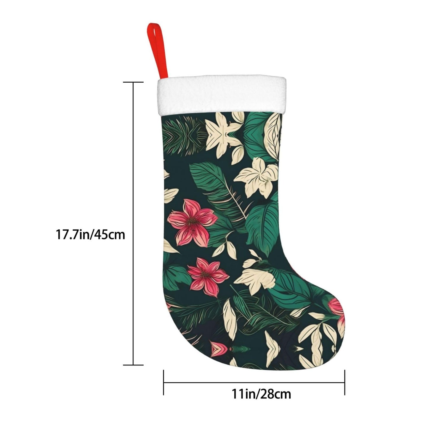 KOPUUYRD Flower Leaf Print Luxurious Holiday Socks,Unique Christmas Socks for Joyful Season,Festive Ornament Classic