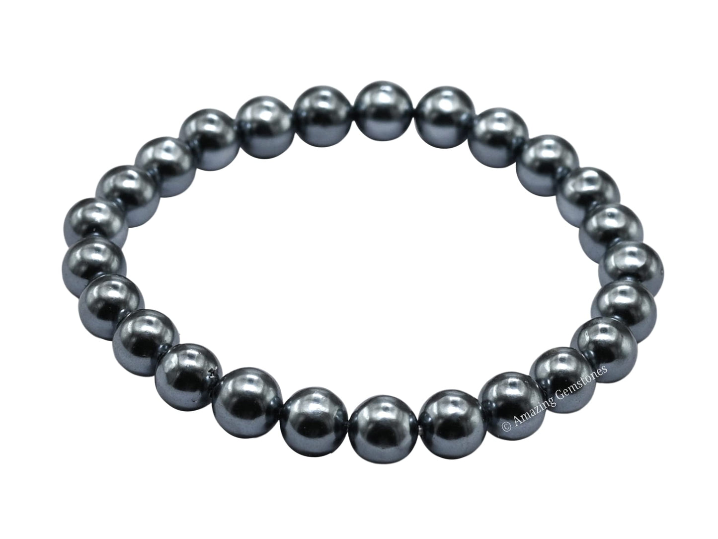 Amazing Gemstone Crystal Bracelet for Women Men's Gifts - Protection Healing Crystal Bracelet - 8mm Gemstone Beaded Stretchable Bracelet Pulseras Para Hombres Mujer Stocking Stuffers Mothers Day Gift (Black Pearl)