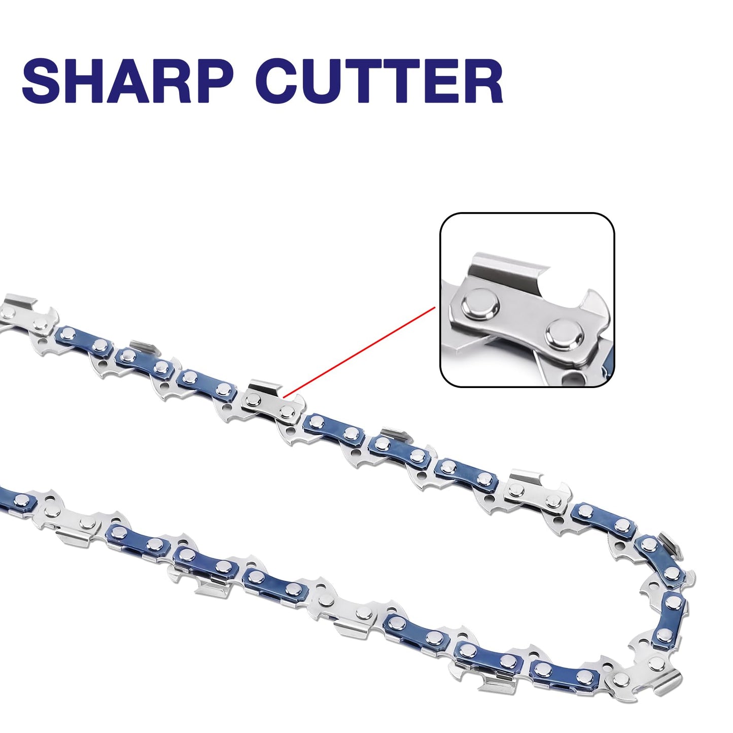 4 Pack 14 Inch Chainsaw Chain 3/8" LP Pitch .050'' Gauge 52 Drive Links fits Craftsman, Echo, Poulan, Ryobi and more