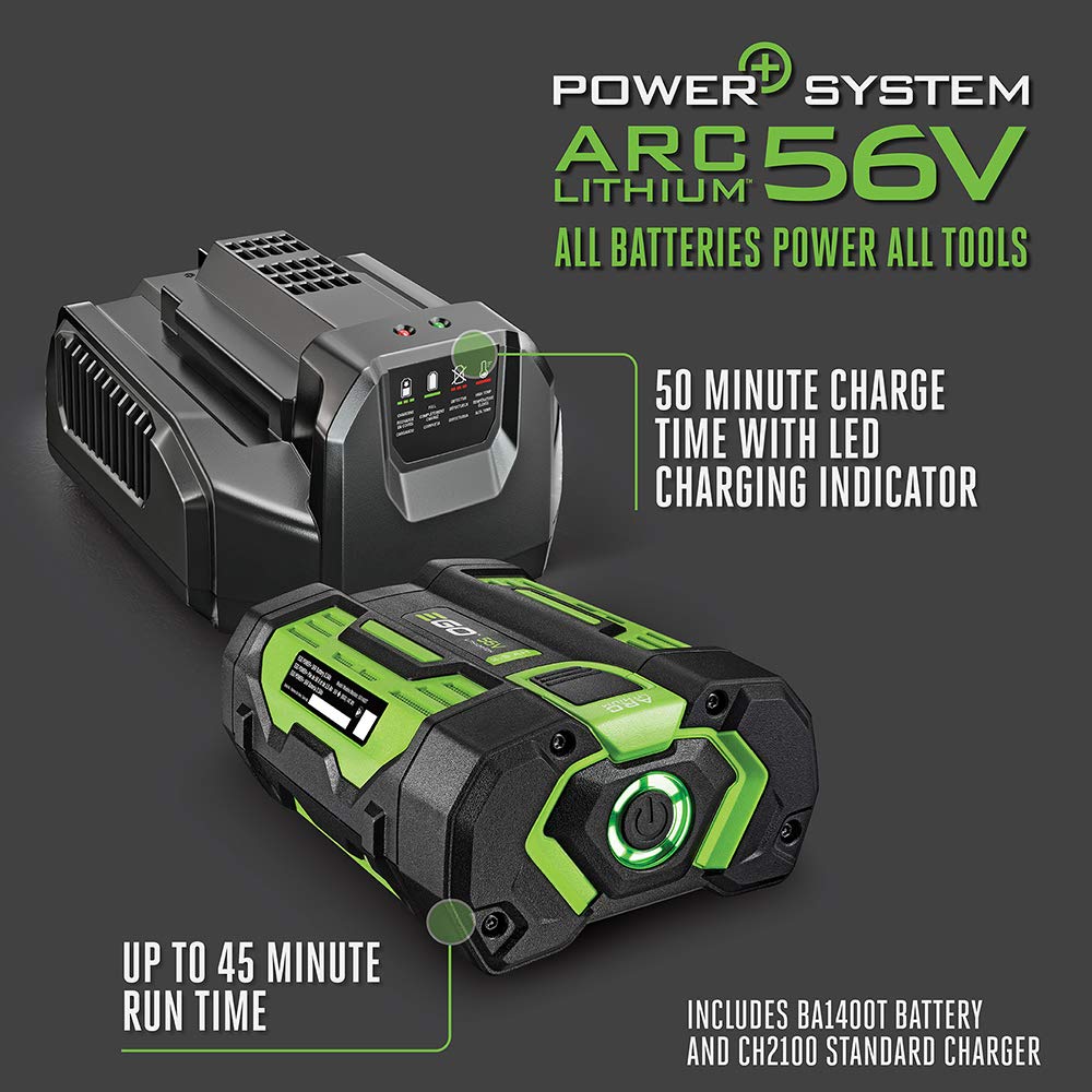EGO Power+ String Trimmer, Battery Powered, 15" Trimmer for Weeds and Grass with POWERLOAD, Telescopic Aluminum Shaft, Includes 56V 2.5Ah Battery and Charger - ST1511T