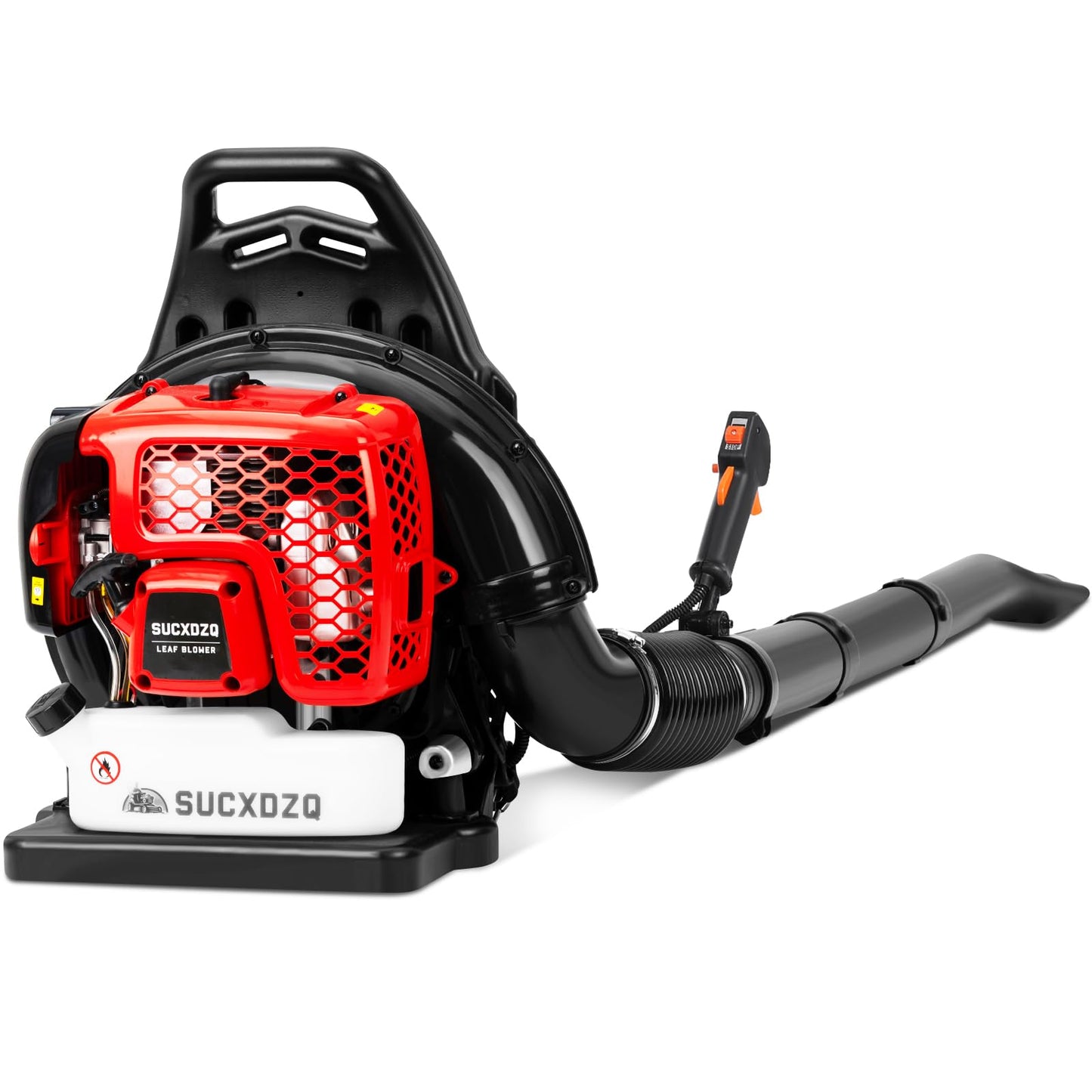 EIDOWA 63CC Gas Backpack Leaf Blower – 665 CFM, 205 MPH, Commercial-Grade Gas Blower for Landscaping, Snow Removal, and Heavy-Duty Yard Work – Lightweight, Quiet for Residential Areas (Red)