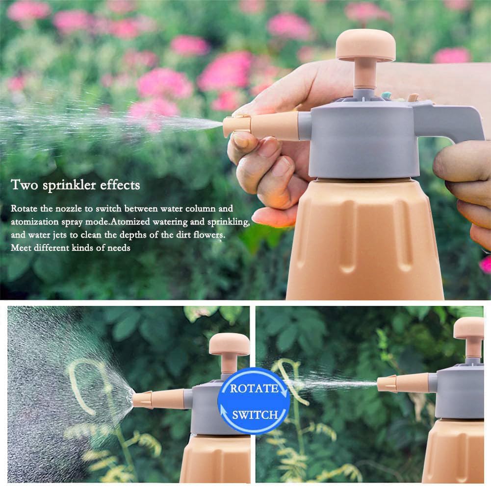 Joywayus 68oz/0.5Gallon Coral Pink Garden Pump Sprayer with Safety Valve Portable Yard & Lawn Sprayer for Spraying/Watering/Home Cleaning/Car Washing