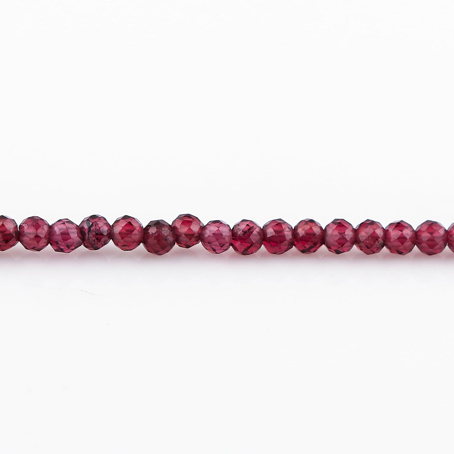 Natural Beaded Bracelet Birthstone Gemstone Jewelry, 2-2.5 mm Faceted Beads, Hypoallergenic 8 Inch Gold Plated Handmade Crystal Dainty Bracelets For Women (Red Garnet)
