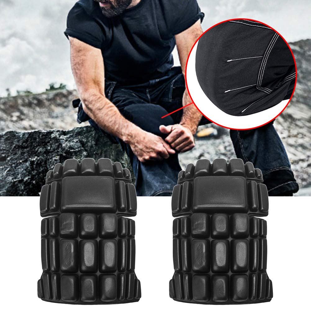Denpetec Professional Knee Pads,1 Pairs Knee Pad Inserts for Work Pants,Cargo Pants Knee Pads,Gardening Knee Pads(Black)