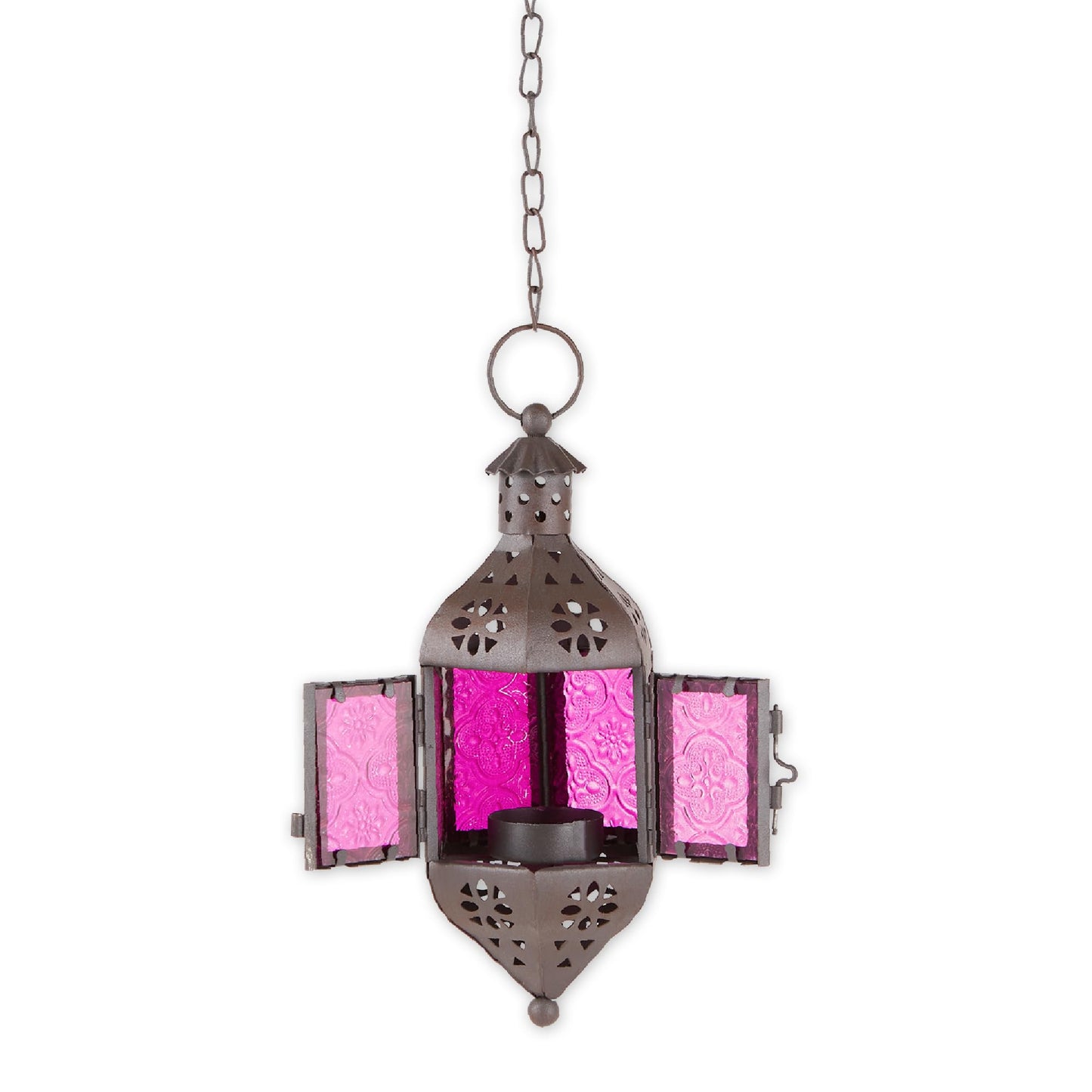 Zings & Thingz 57070470 Cutout Moroccan Hanging Lantern, Black