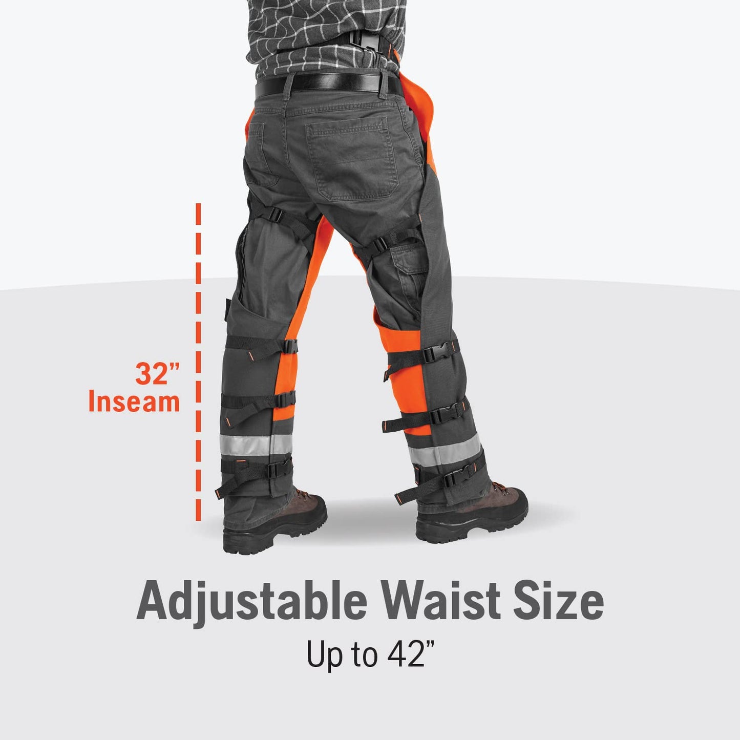 Husqvarna Technical Apron Wrap Chainsaw Chaps 40- to 42-Inch, Chainsaw Safety Equipment with 5 Layers, Adjustable Belt and Gear Pocket, Orange