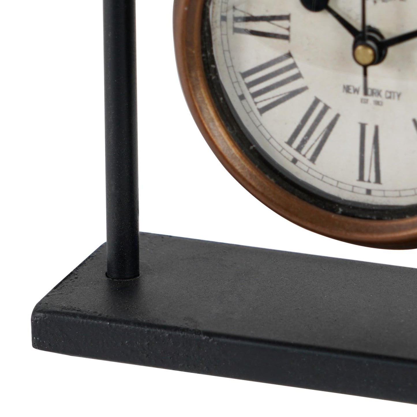 NIKKY HOME Small Retro Desk Clock, Silent Non-Ticking Classic Battery Operated Decorative Table Mantel Shelf Clock for Living Room