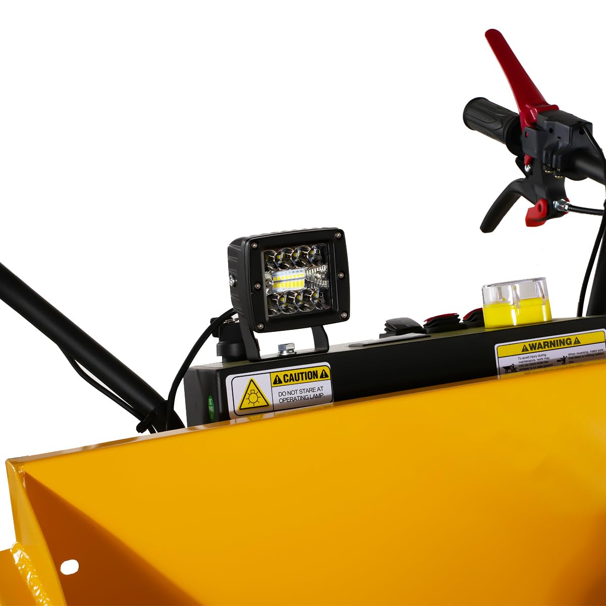 MechMaxx 1100Lbs Loading Battery Powered Barrow Electric Mini Dumper Dump Cart Wheel Barrow, with 30W Light, 1000W 48V Brushless DC Motor, LED Display Screen, Model E50 (Yellow)