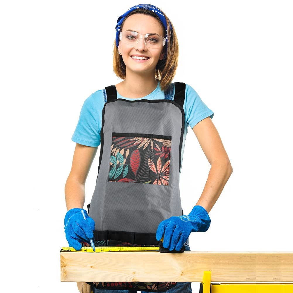 Laelr Garden Apron - Oxford Cloth Work Apron With Pockets, Adjustable Heavy Duty Tool Apron for Men & Women, Artist Apron for Painting and Home Garden, Gifts for Father's Day