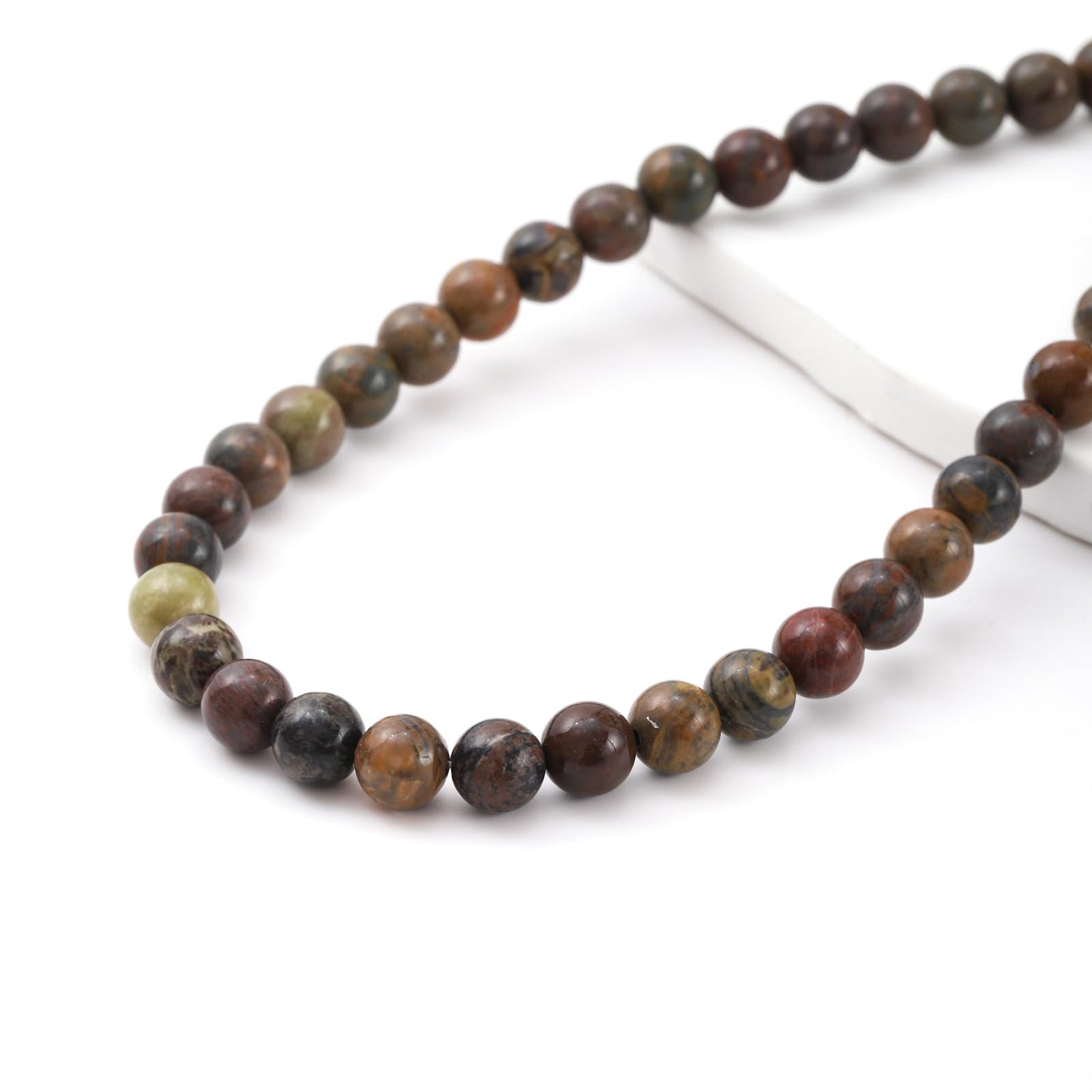 8mm 45pcs DIY Natural Colorful Agate Stone Beads Round Healing Crystal Gemstone Loose Beads for Jewelry Making Handmade Bracelet Necklace
