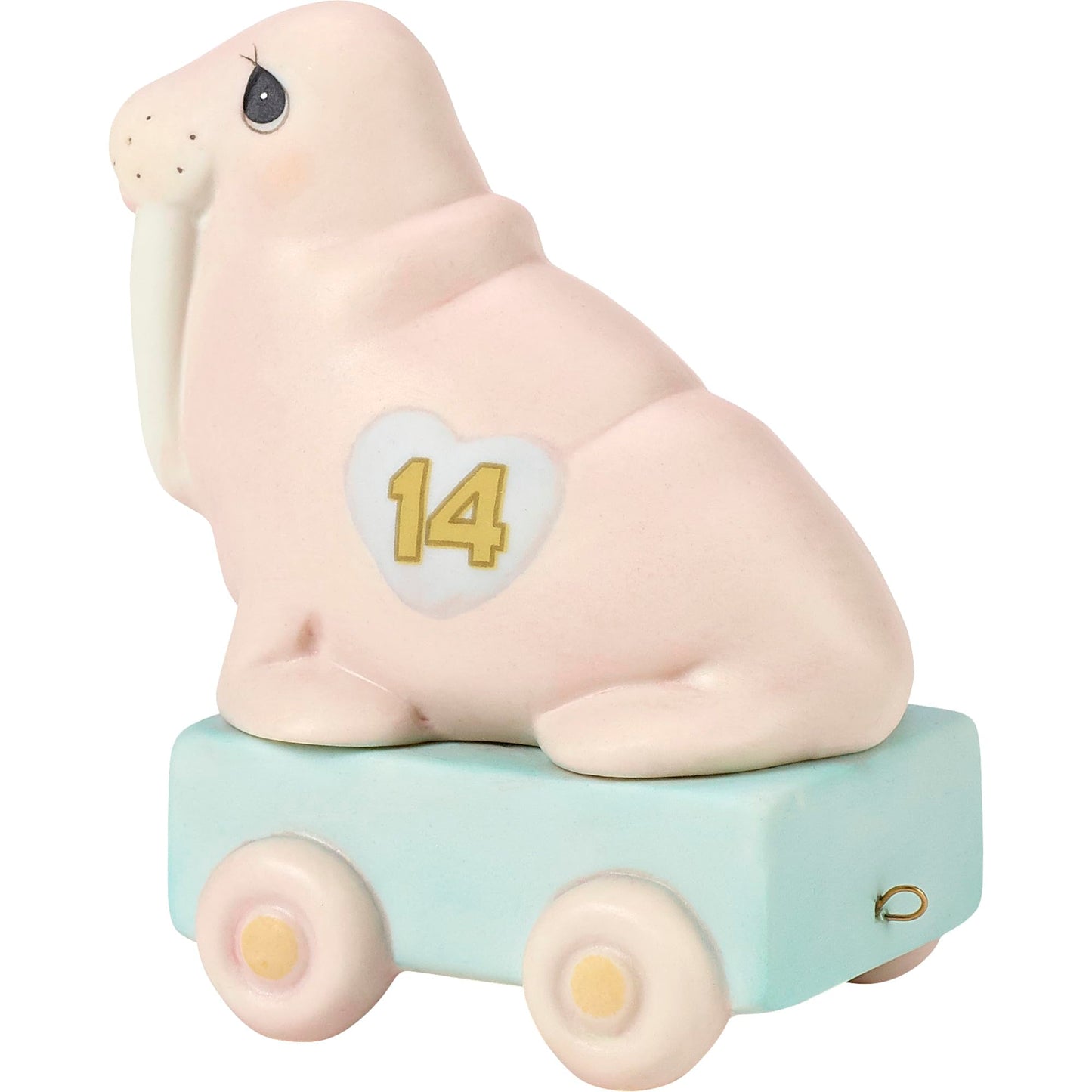 Precious Moments Birthday Train Walrus, Age 14, It's Your Birthday Live It Up Large, Birthday Gift for 14 Year Old Boys and Girls, Bisque Porcelain Figurine, 142034