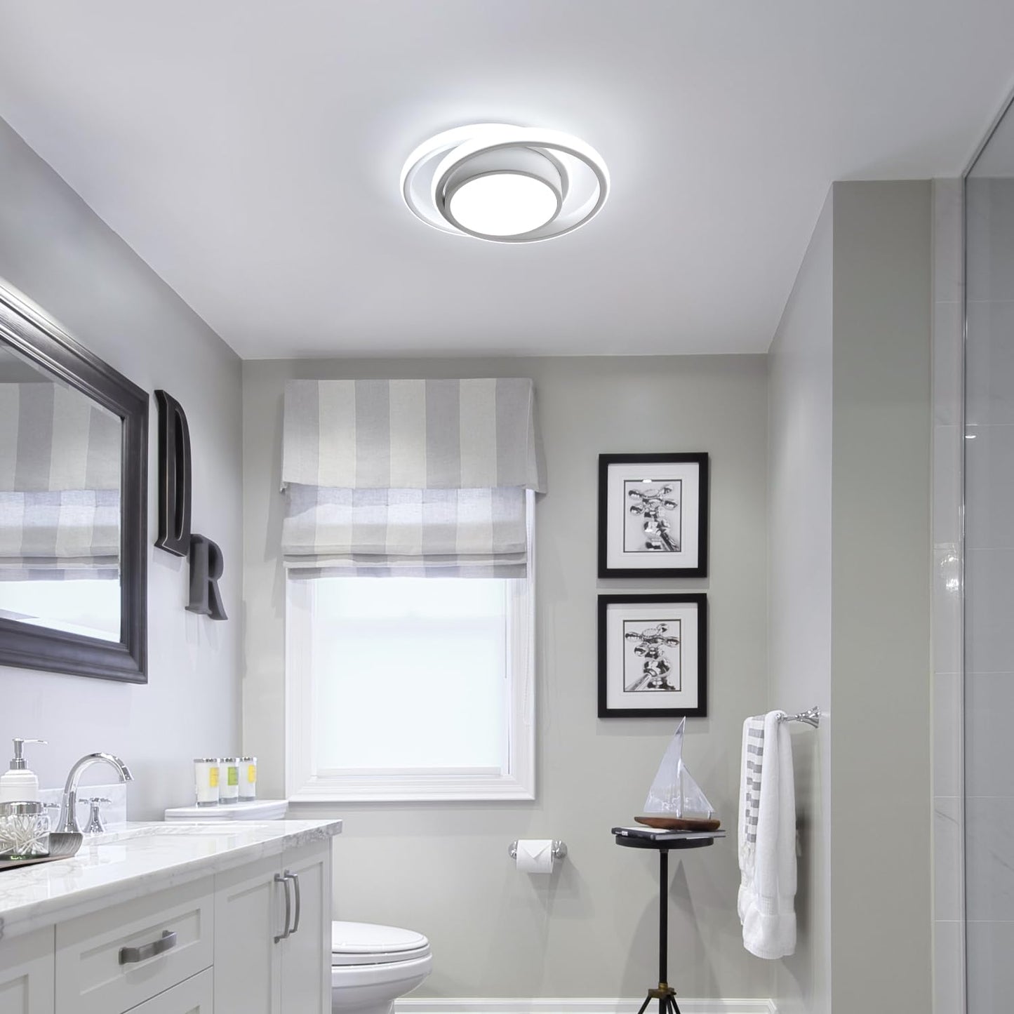 DELIPOP Modern LED Ceiling Light, 36W 2160LM Round Small Ceiling Lamp, (Cool White, 6500K) Aluminum Close to Ceiling Light Fixture for Hallway, Aisle, Corridor, Bedroom, Kitchen