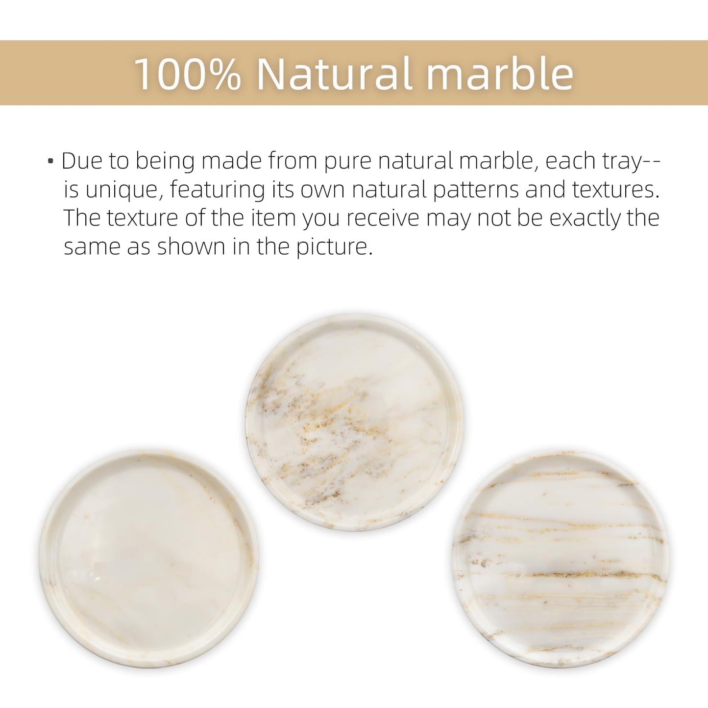 Marmor Marble Perfume Tray Bathroom Tray for Decorative,Candles,Jewelry Stone Vanity Tray,Kitchen Counter Decor and Home Decorative Tray(Calacatta Marble Gold) Jewelry Tray Unique Festival Gifts