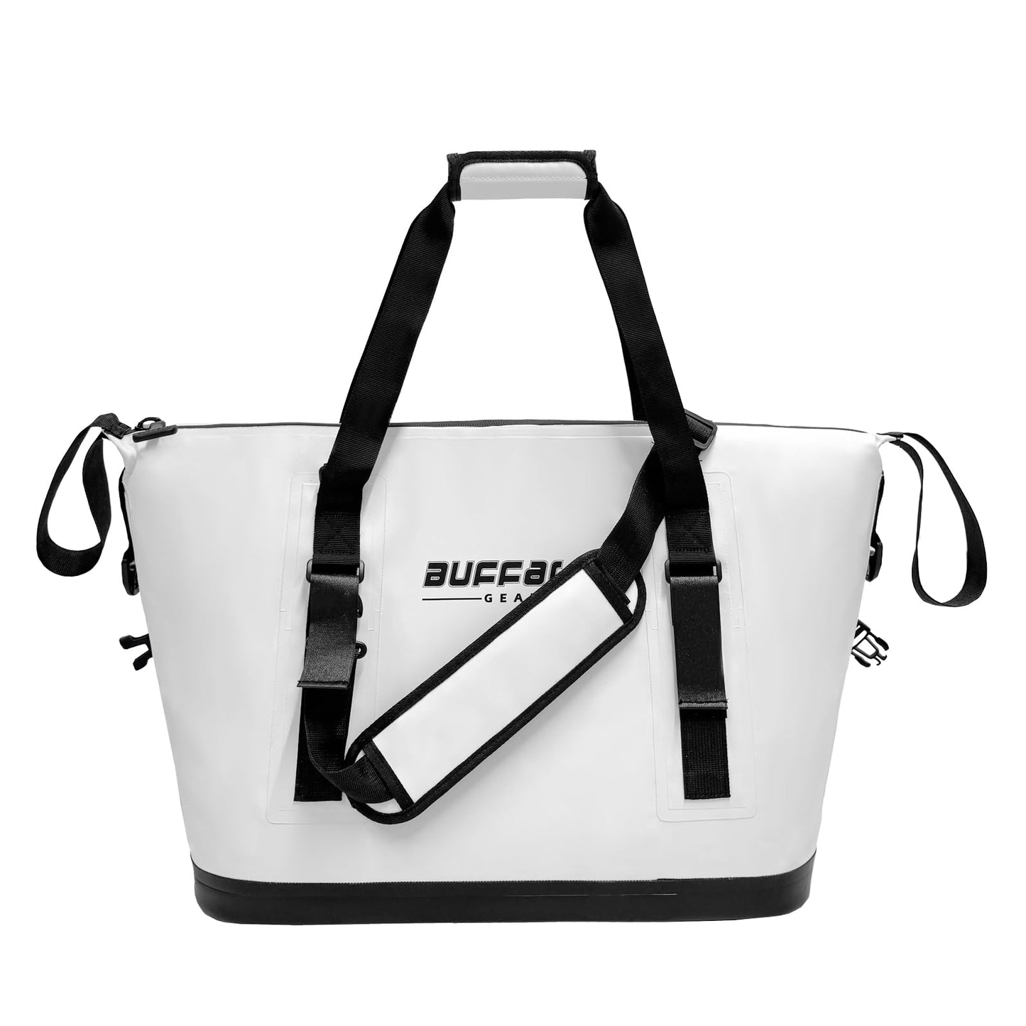 Buffalo Gear Fish Cooler Bag – 24Qt Seamless Insulation Kill Bag, Keeps Ice Cold Up to 36 Hours, Foldable & Waterproof with Rod Attachment Straps & Gear Loops, White