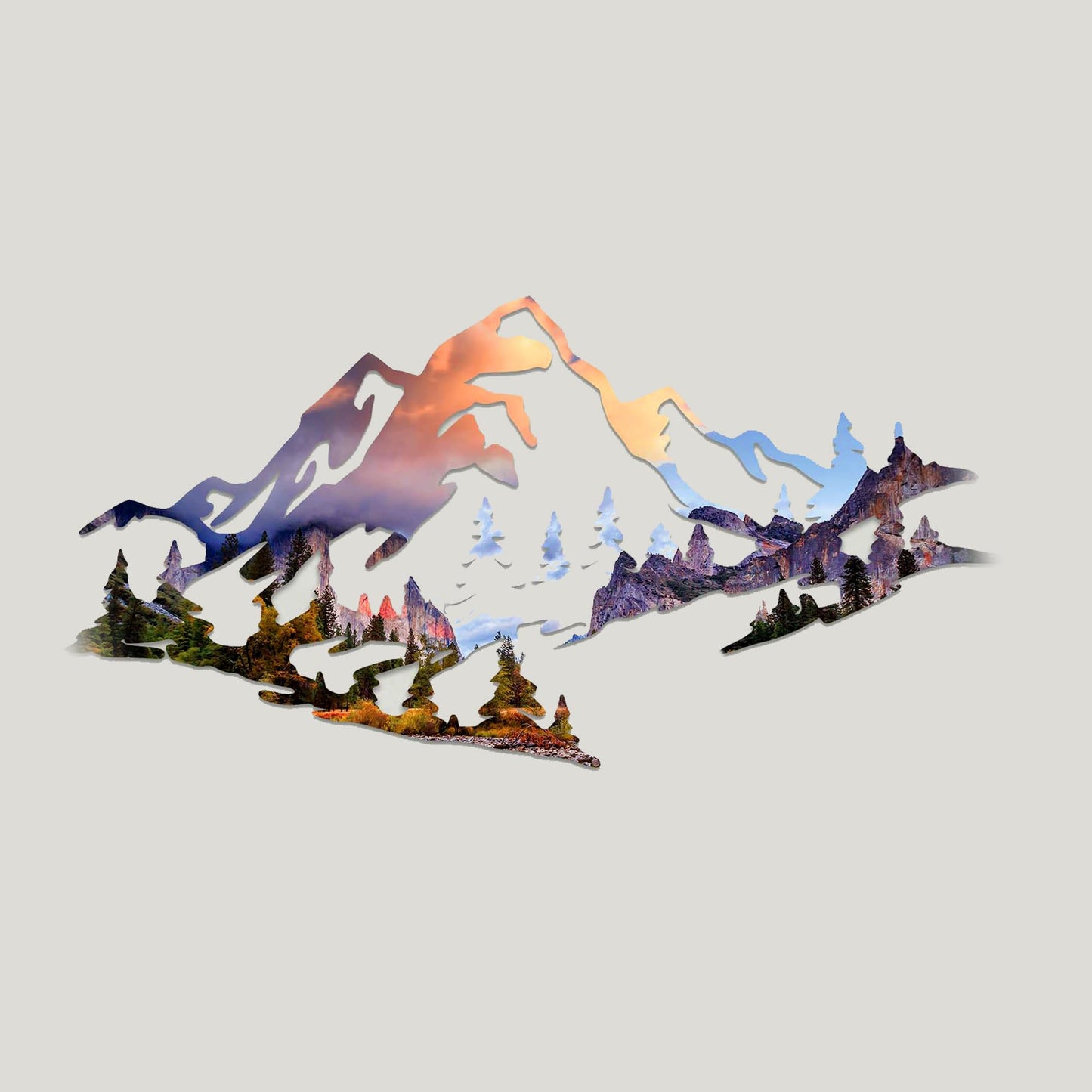 METALPLEX Yosemite Basin Mountain Range View Metal Wall Art – Aluminum Wall Decor with Matte Finish – Fade, Water and Scratch Resistant, Nature Landscape Artwork for Indoor Use – Large 47"x22"