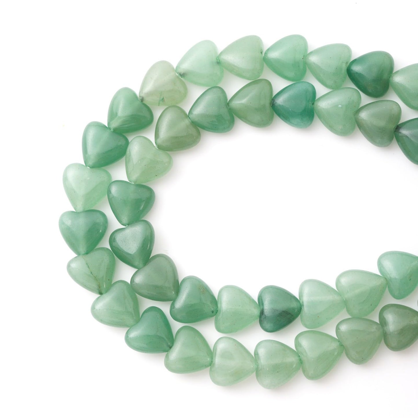 Natural Heart Shaped Green Aventurine Stone Beads 10mm Loose Crystal Healing Beads for DIY Necklace Bracelet Making Gemstone Craft Supplies